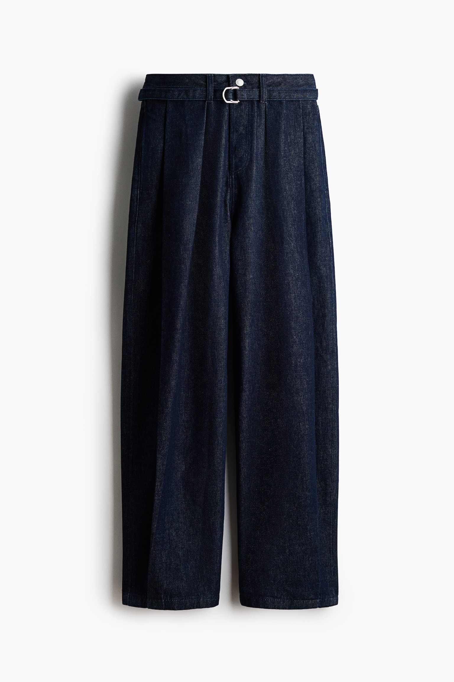 Женские джинсы H&M Barrel-Leg High-Waist, цвет: Тёмный джинсовый синий — фото 1