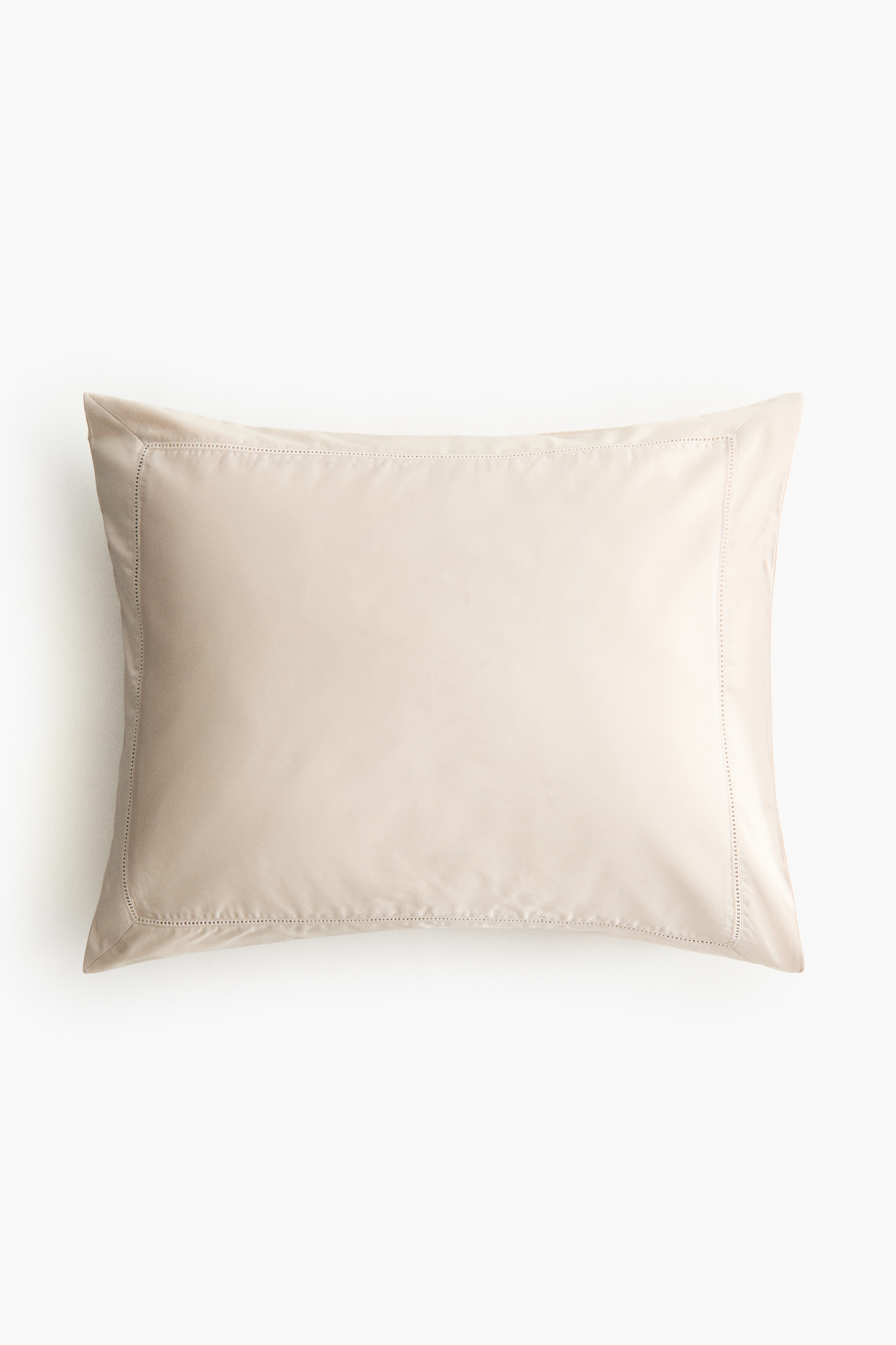 Kopfkissenbezug aus ägyptischer Baumwolle - Hellbeige/Weiß/Dunkelbraun