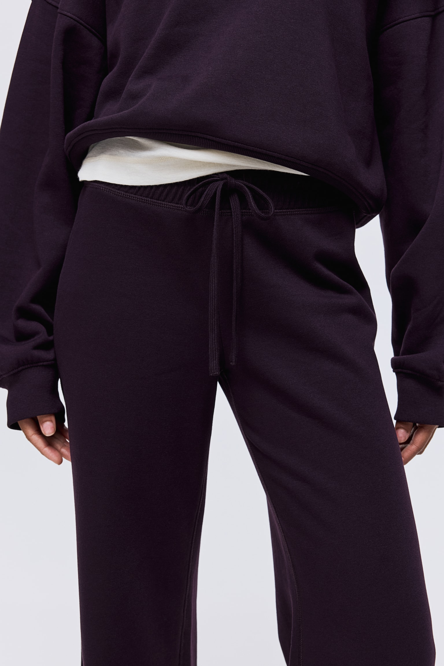 Flared sweatpants - Dark purple/Grey marl - 4