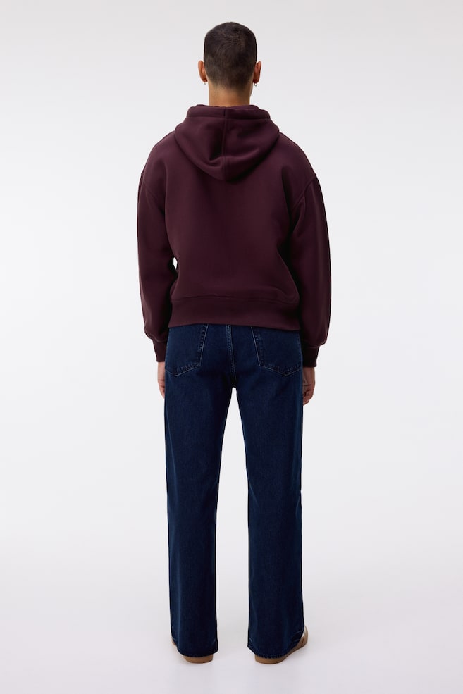 Oversized Fit Hooded Jacket-Burgundy - 4