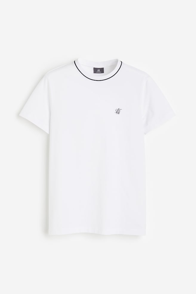 T-Shirt in Slim Fit - Weiß/Knallblau - 2