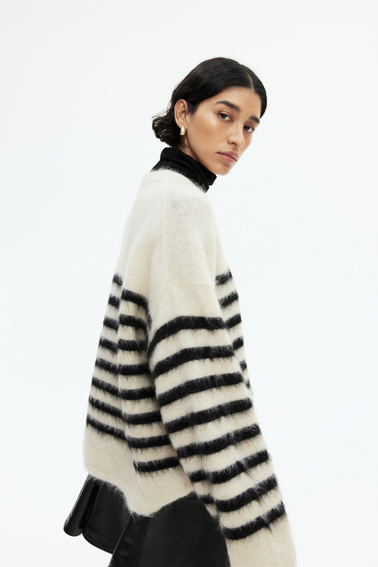 Oversized mohair-blend jumper - Light beige/Striped/Dark brown/Black/Light grey/White/Dark grey/Light pink/Beige - 3