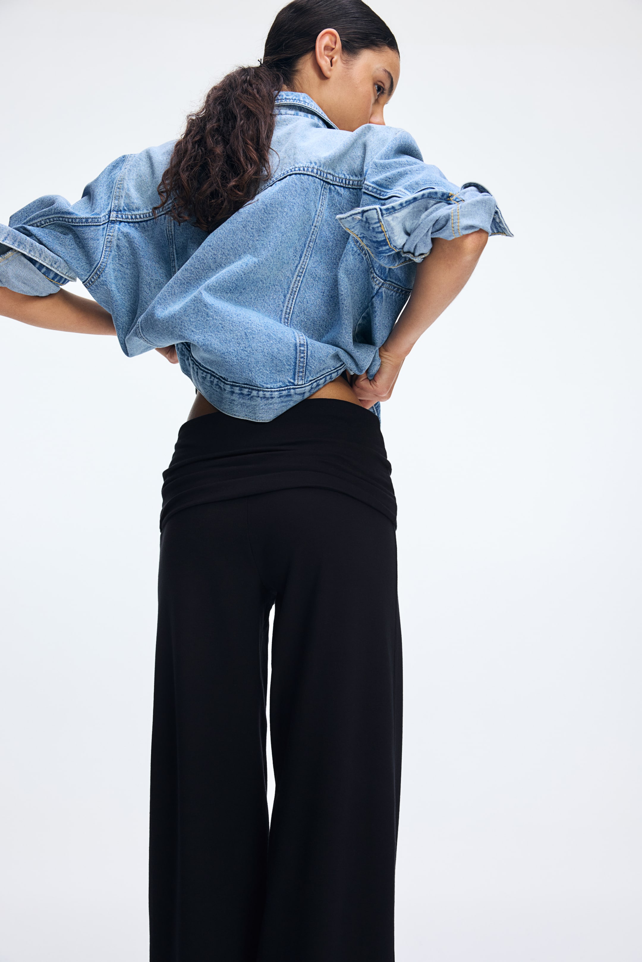 Foldover-Waist Jersey Pants