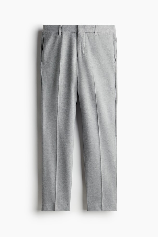 Slim Fit Jersey Suit Pants - Gray - 1