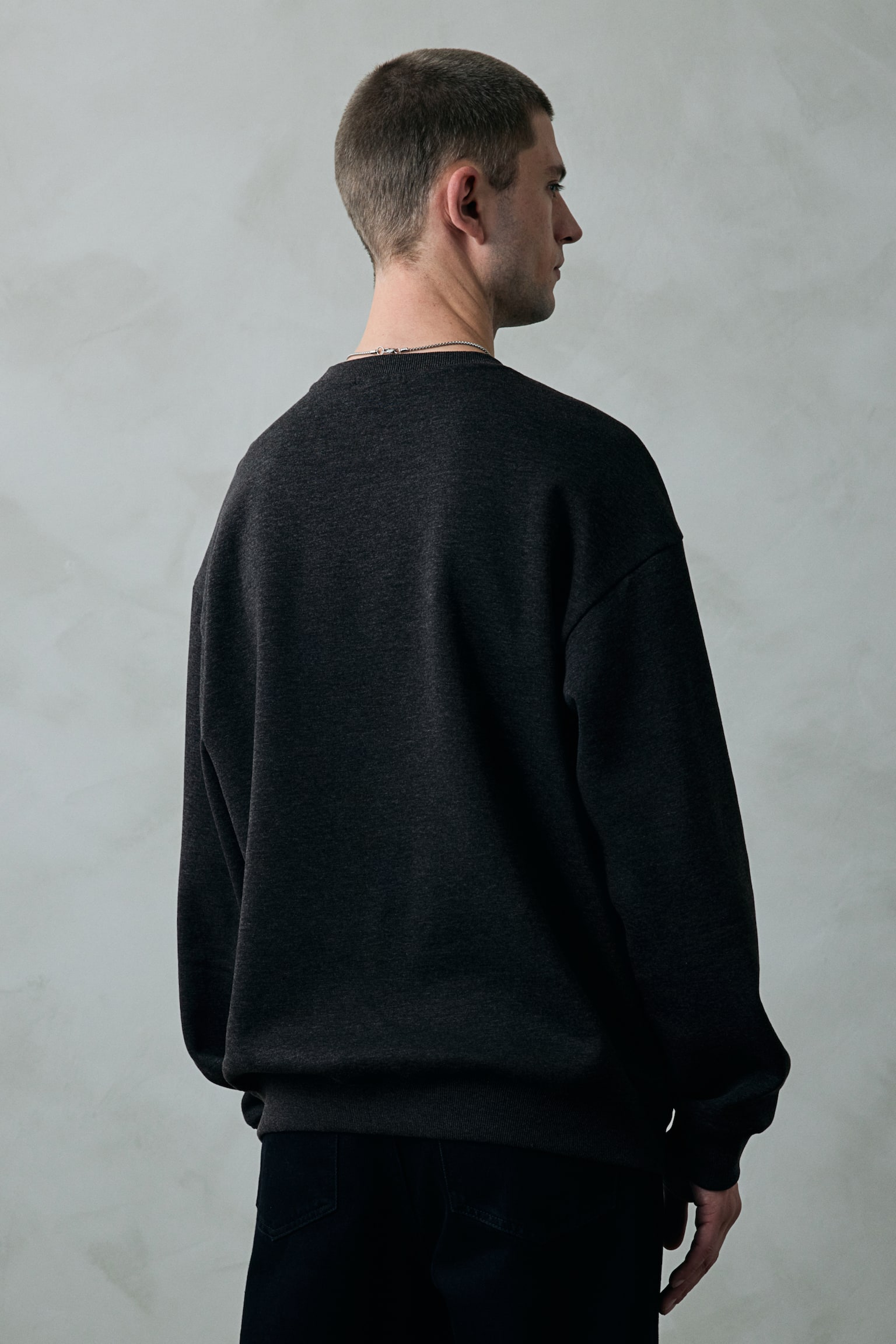 Loose Fit Sweatshirt - Black marl/Dark blue/Dark green/Light grey marl/Black/Greige/Burgundy/Pistachio green/Light grey/Light grey marl/Cream/White/Dusty pink/Light beige/Dark brown/Sage green/Purple - 4