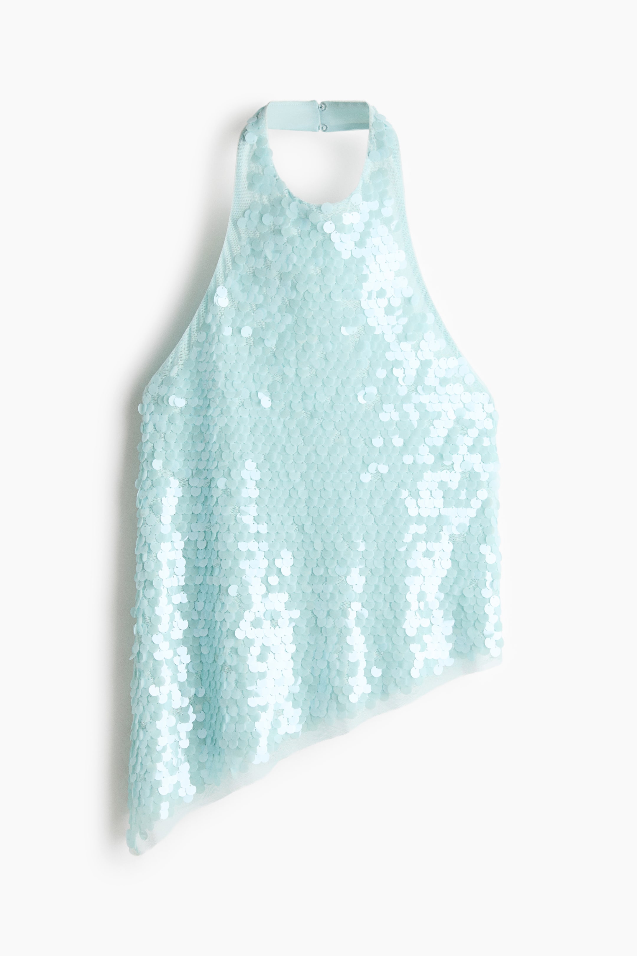 View larger image: Sequined halterneck top - Light turquoise - Ladies | H&M 1
