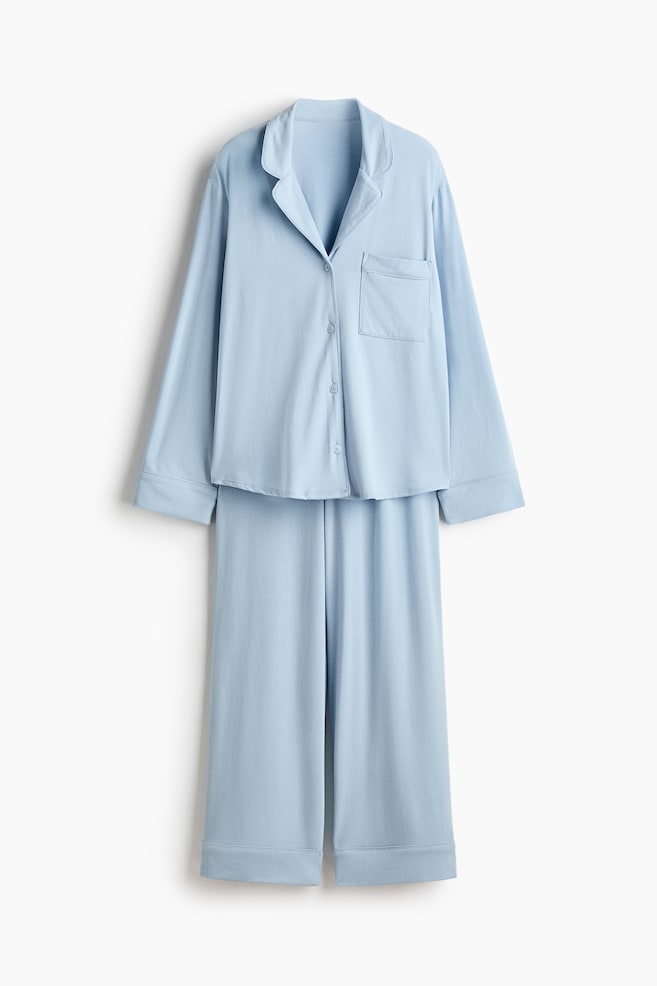 Viscose-blend pyjamas - Light blue/Dark brown/Black/Burgundy/Navy blue/Grey/Black/Cream/Light pink - 1