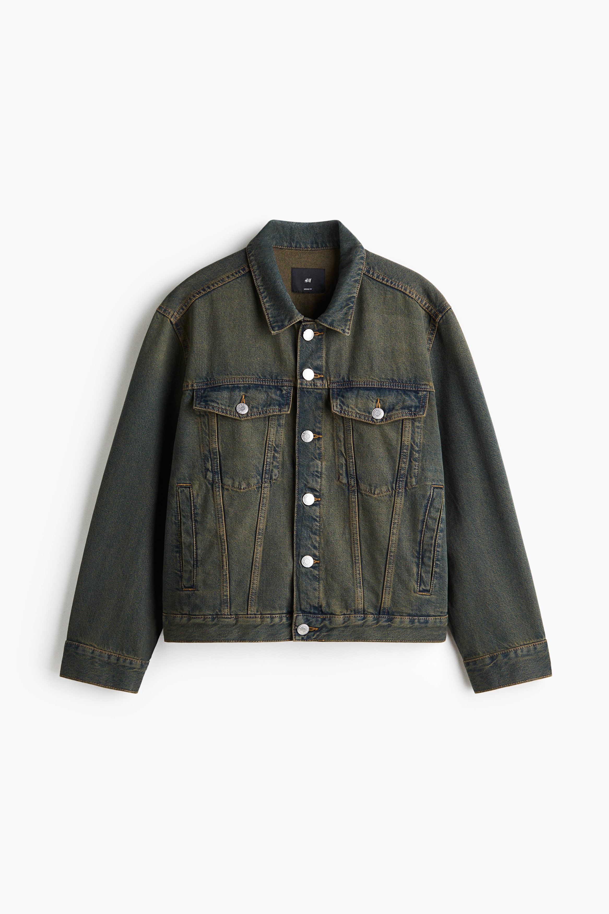 Loose Fit Denim Jacket - Denim beige blue