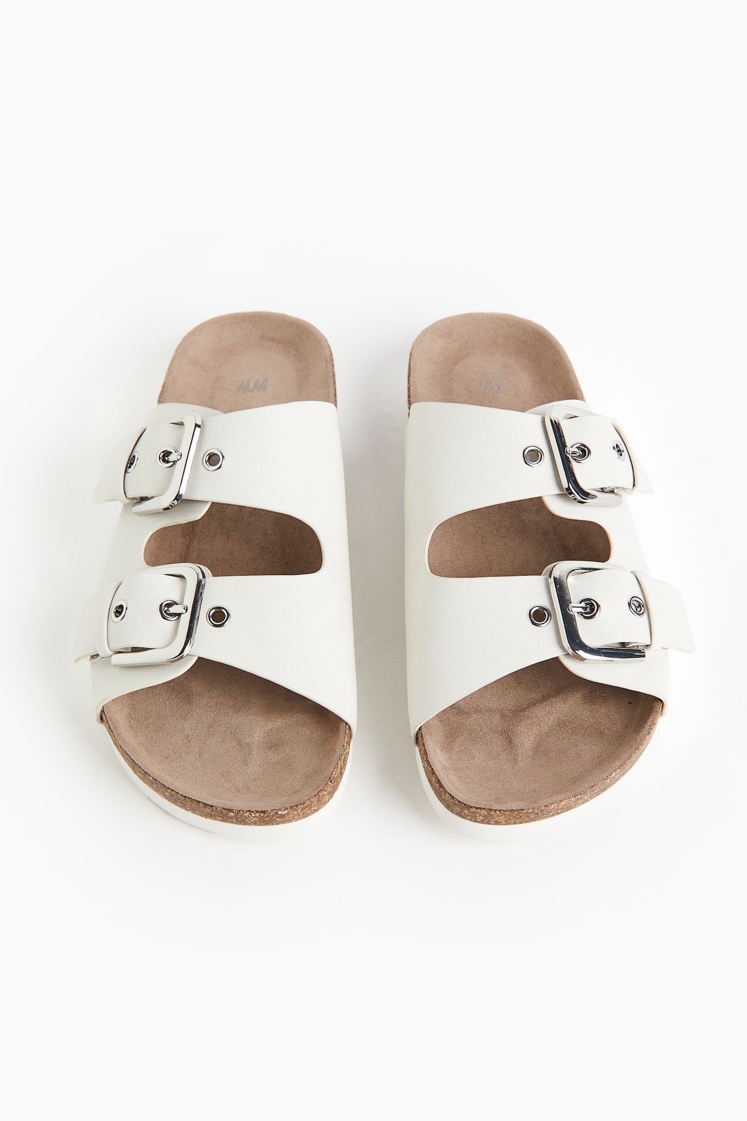 Two-strap slides - White/Brown/Black - 4