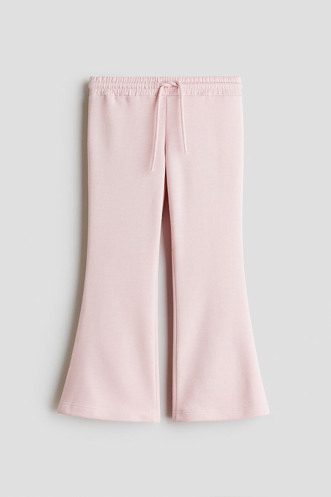 Flared Cotton-Blend Joggers - Powder pink/Black - 1