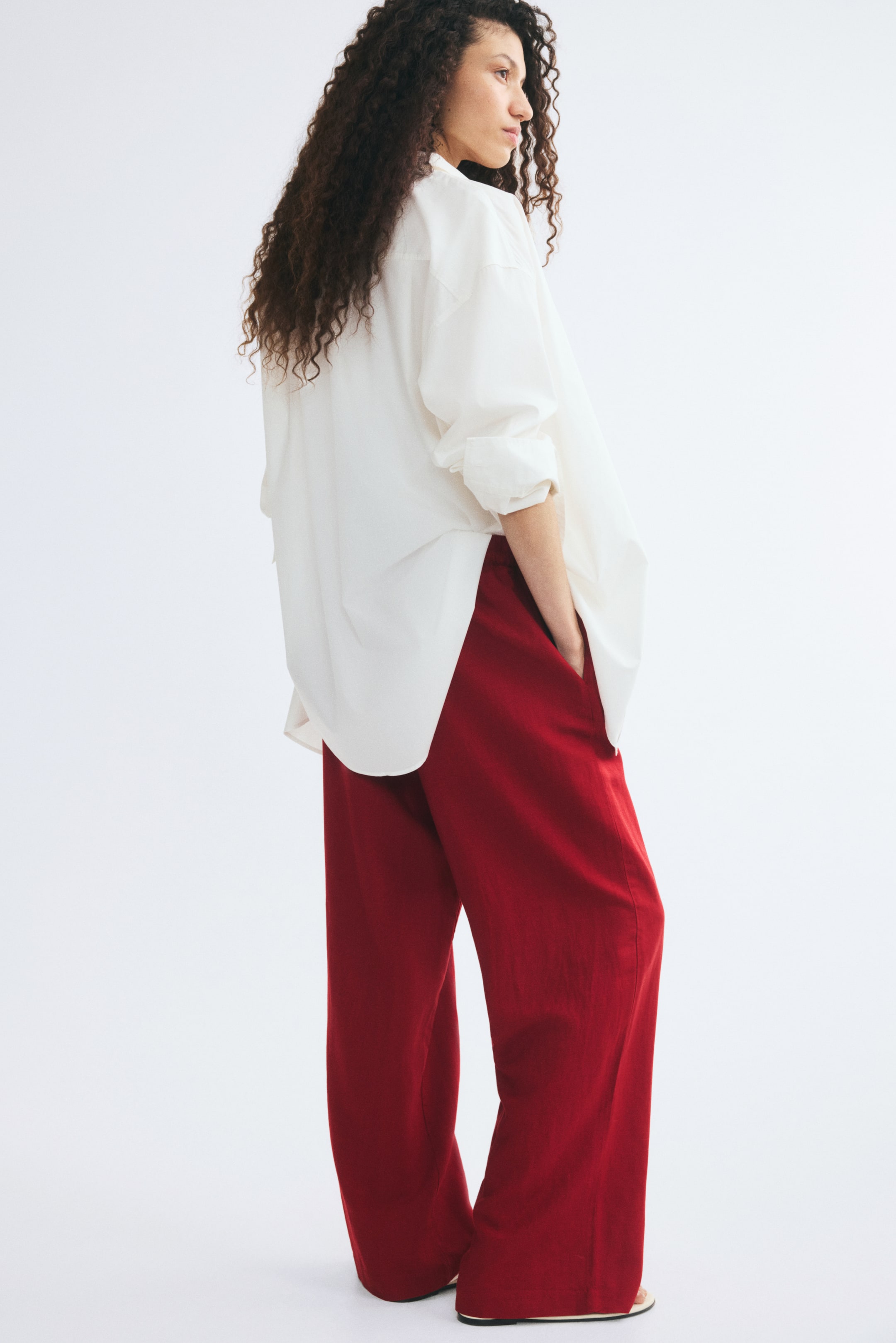Linen-Blend Pants