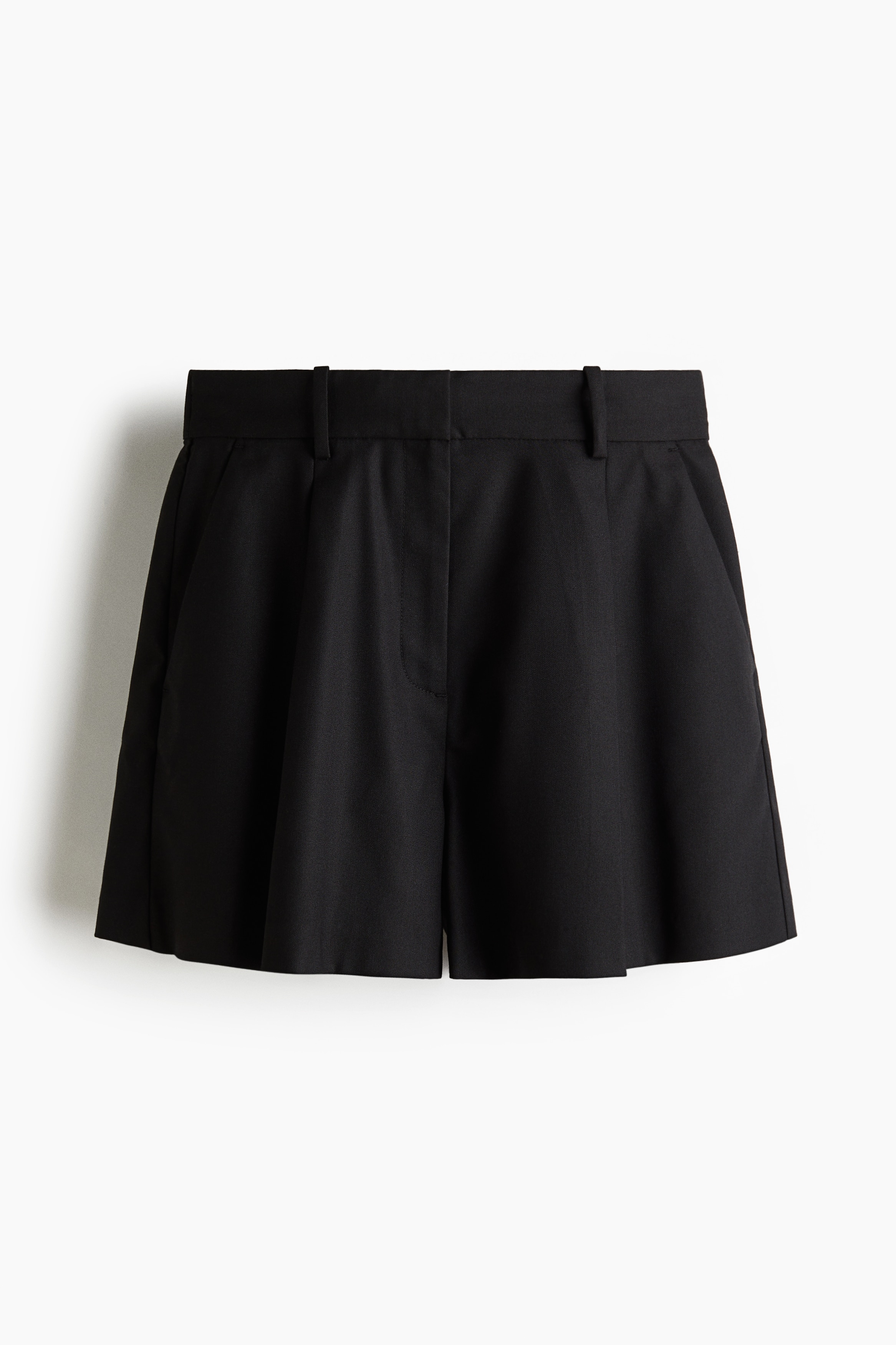 Pleat-front shorts - Black/Light brown/Grey/Checked