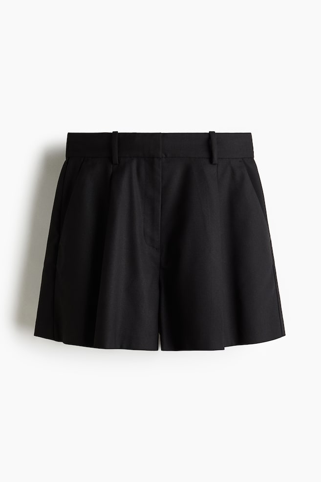Pleat-front shorts - Black/Grey/Checked/Light brown - 1
