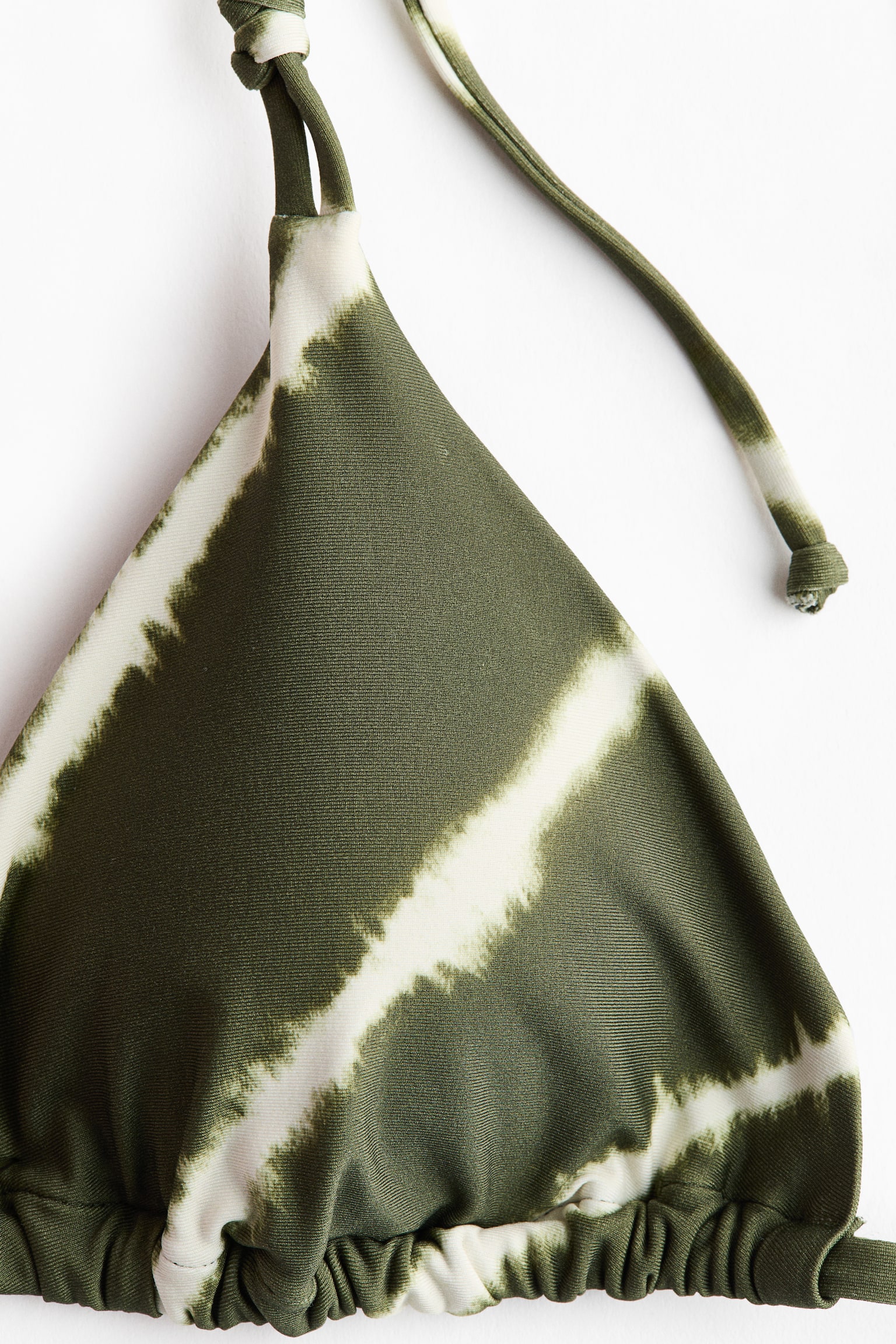 חזיית ביקיני משולשים מרופדת - ירוק כהה/פסים/ירוק - 5