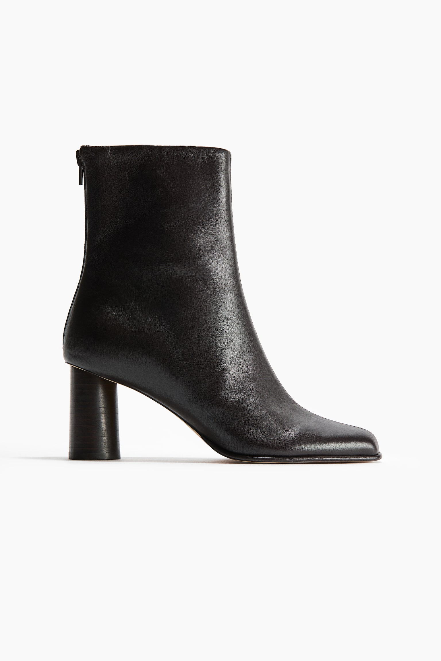 Leather ankle boots - Ciemnobrązowy - 1