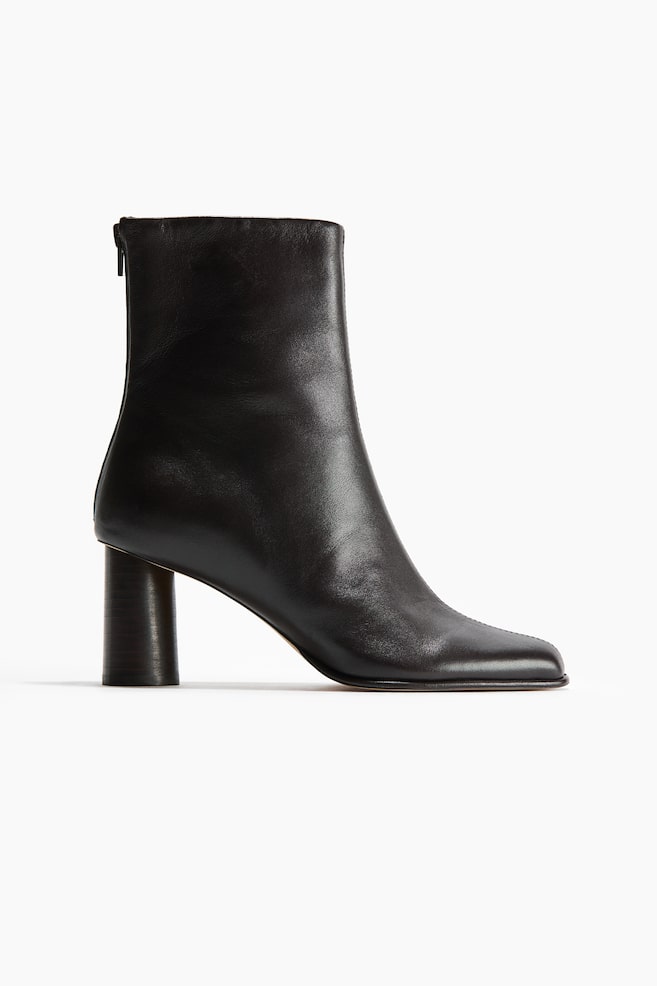 Leather Ankle Boots - Dark brown - 1