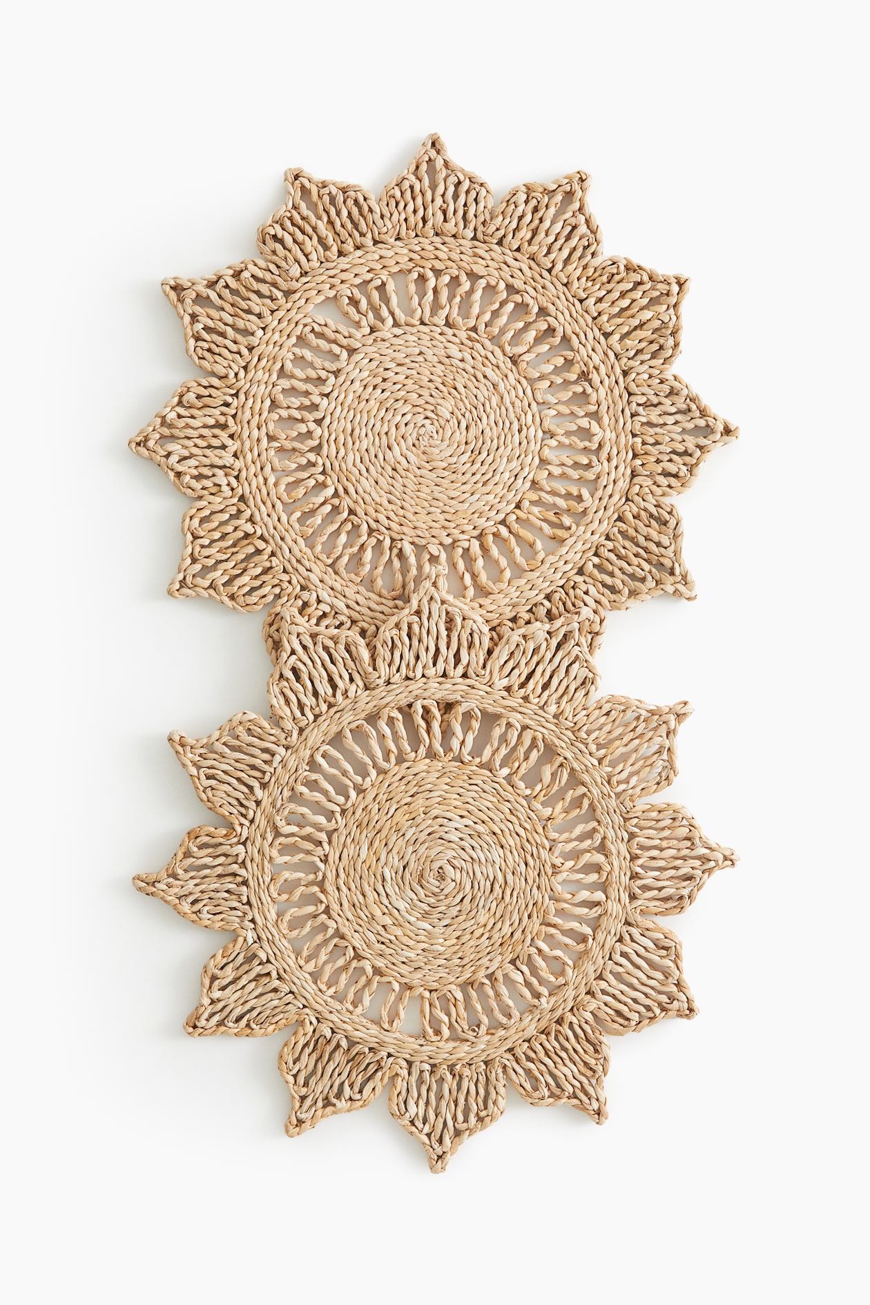 Pack de 2 manteles individuales de paja - Beige - HOME | H&M ES