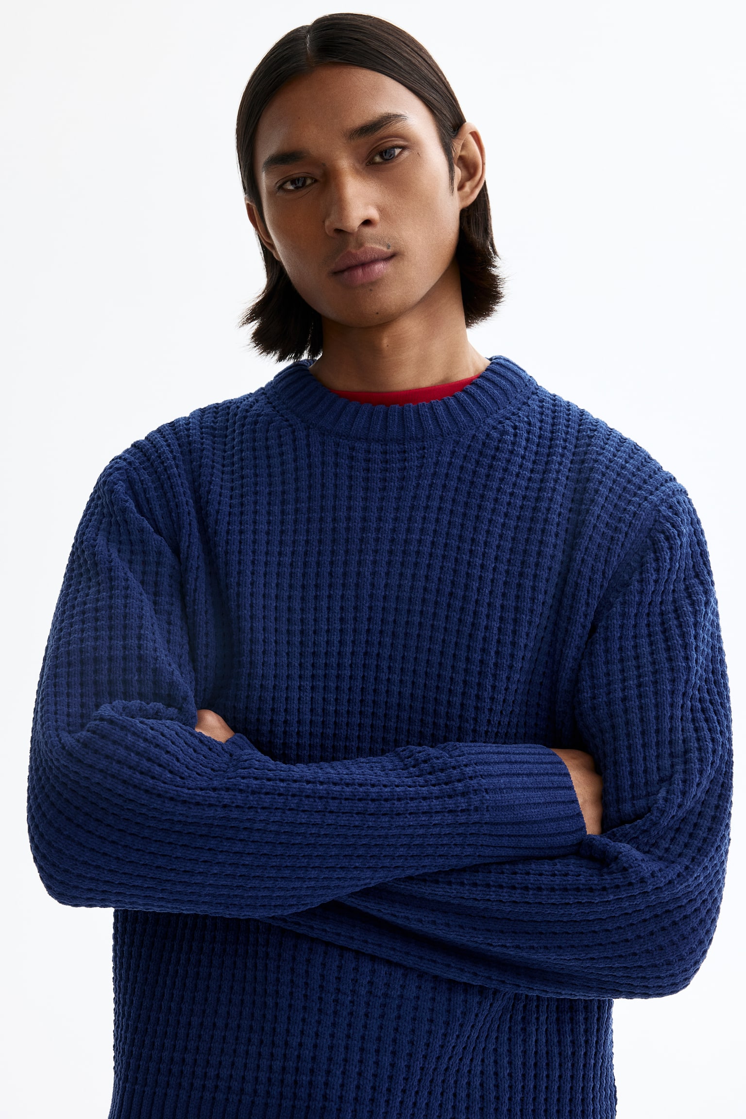 Regular Fit Jumper - Dark blue/Cream/Khaki green - 1