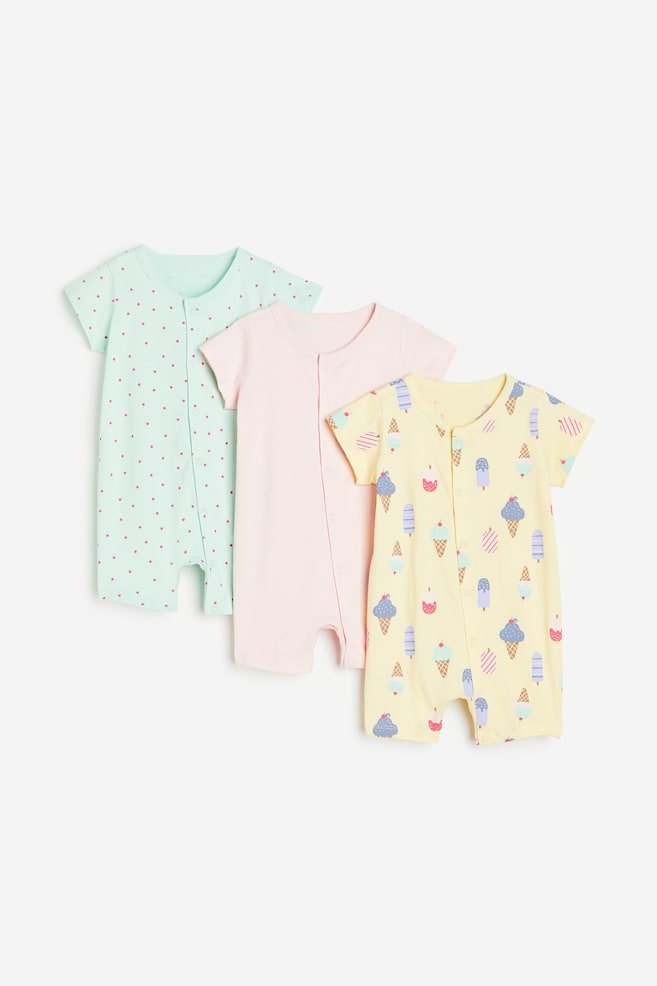 3-pack cotton pyjamas - Light yellow/Ice cream/Blue/Whales/Light turquoise/Patterned/Light beige/Koalas/dc/dc/dc - 1