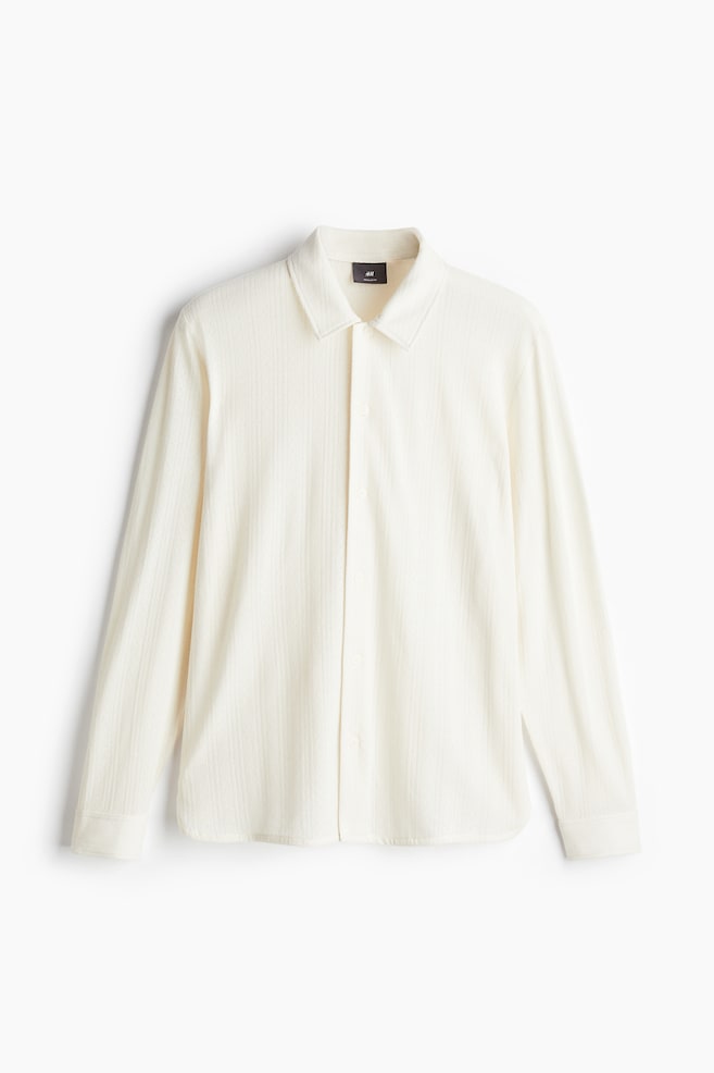 Regular Fit Lace jersey shirt - Cream - 1
