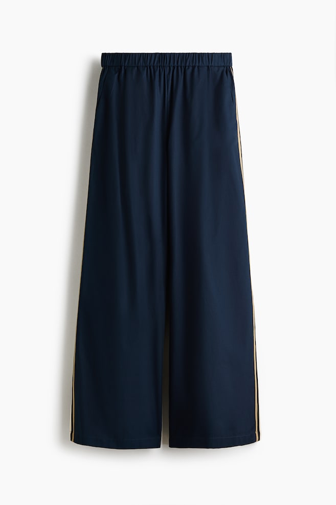 Cotton pull-on trousers - Navy blue - 1