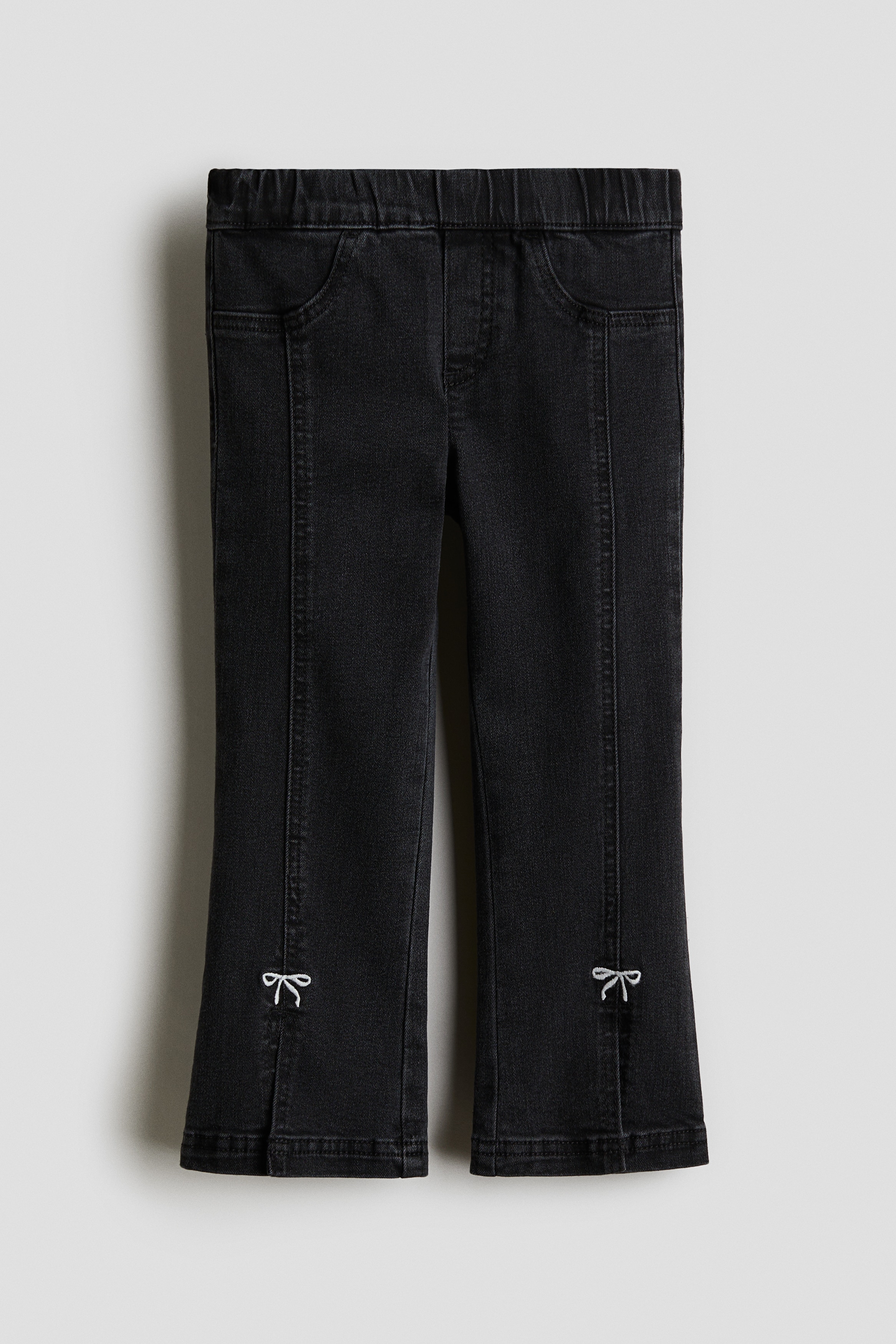 Embroidery-detail flared jeggings - Denim black/Bows/Light denim blue/Bows/Denim blue/Bows