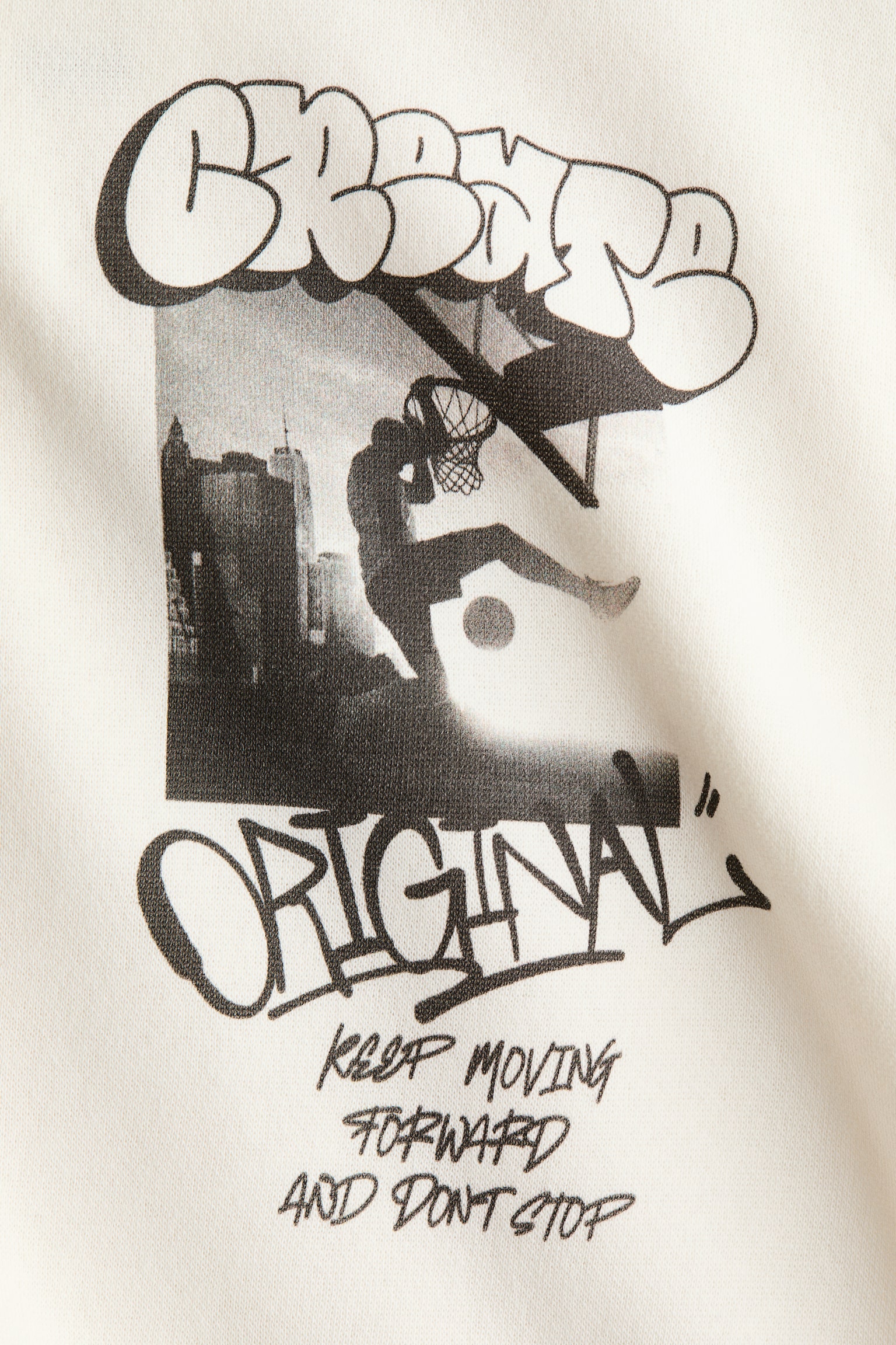 סווטשירט עם הדפס - קרם/Original - 5