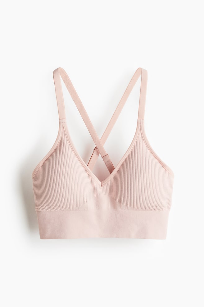 Seamless Medium Support Sports bra with DryMove™ - Soft pink/Black - 1