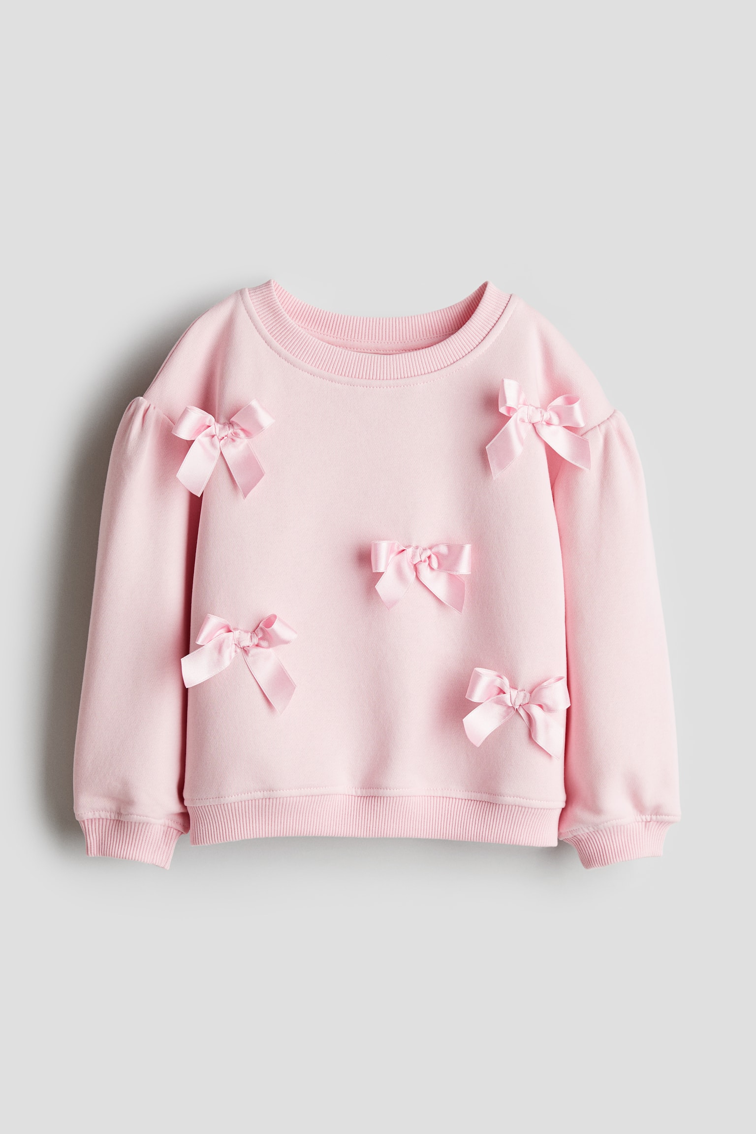 Flounce-trimmed sweatshirt - Light pink/Bows/Black/Dark dusty pink/Yellow - 1