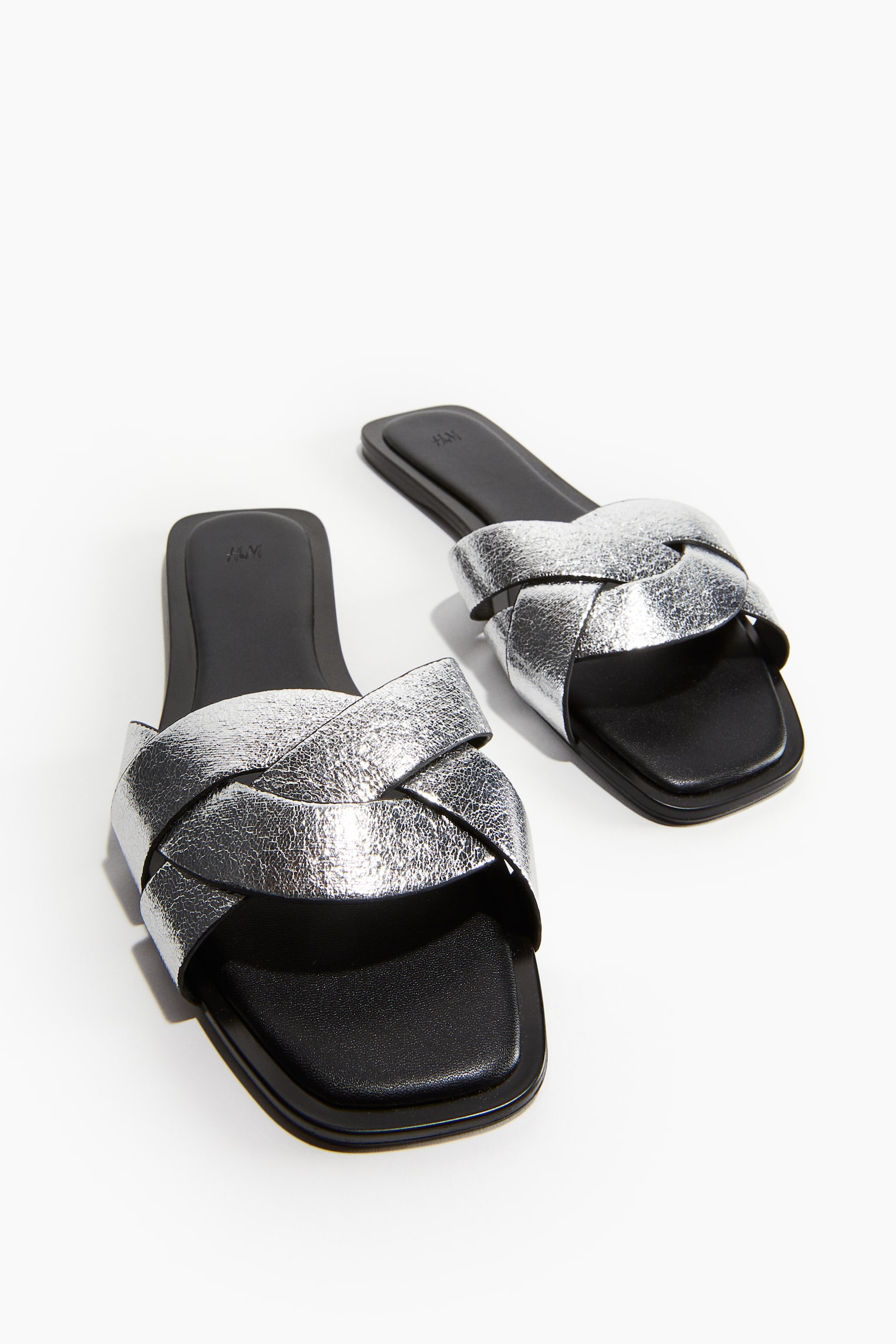 Braided sandals - Silver-coloured/Black - 4