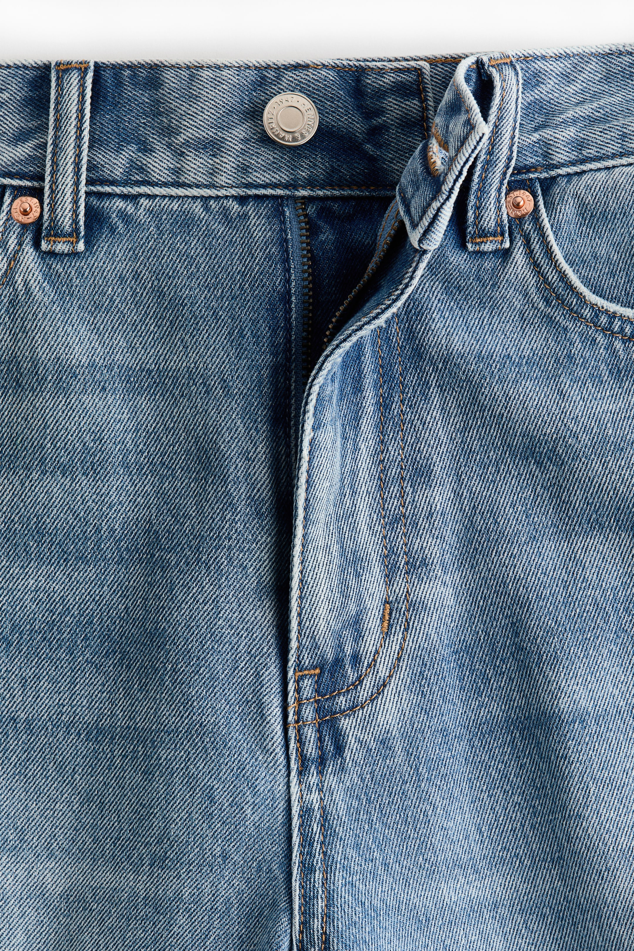 Women's Light denim blue Barrel Regular Waist Jeans | H&M CA