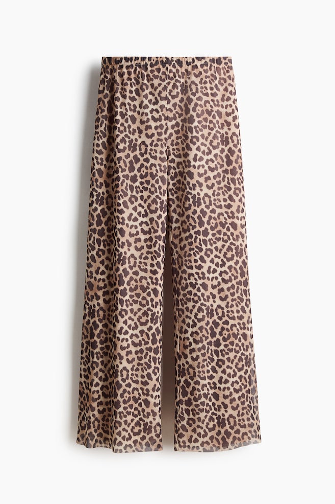 Schlupfhose aus Mesh - Hellbeige/Leopardenprint - 1