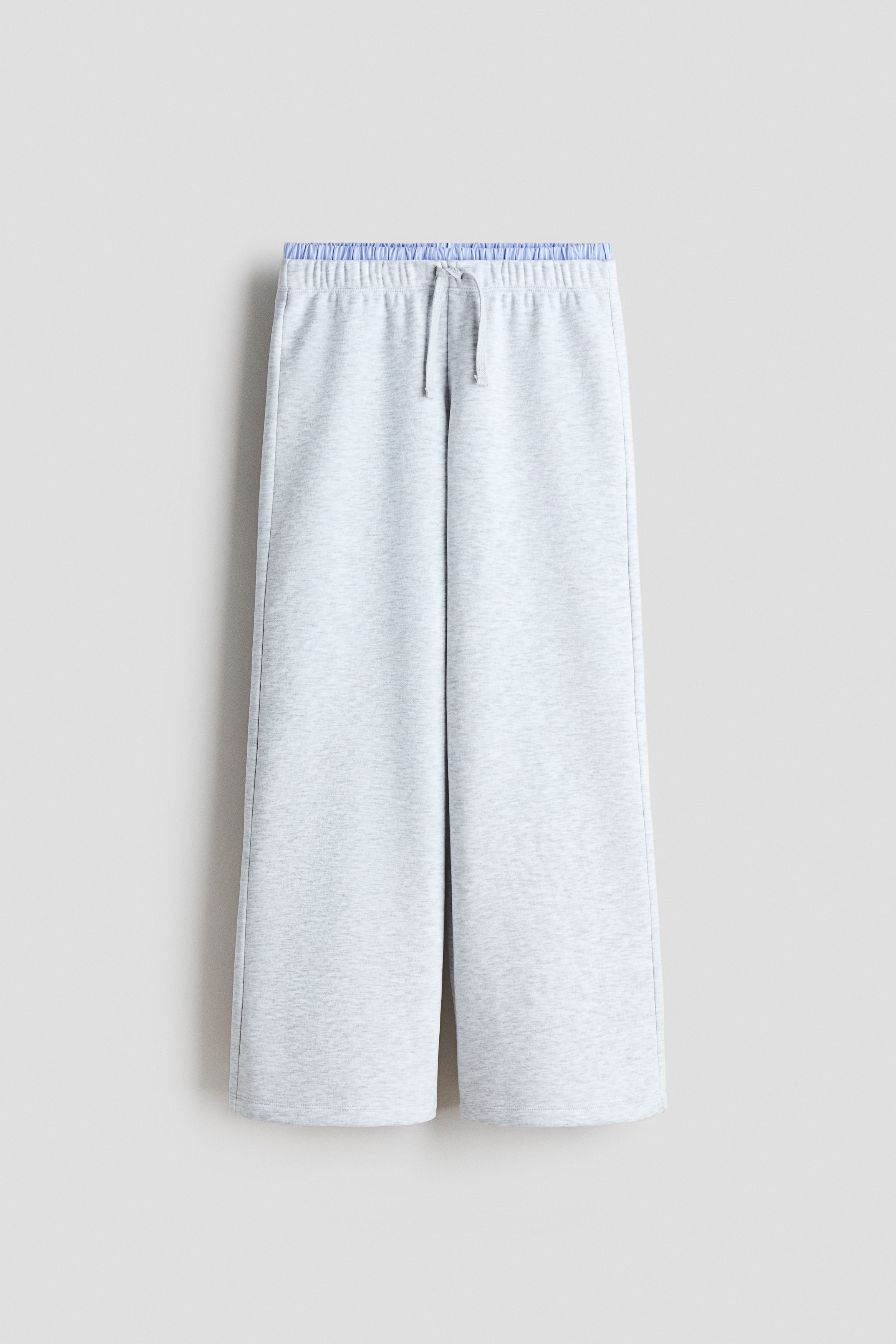 Pantalon jogger à double ceinture - Gris clair chiné/bleu