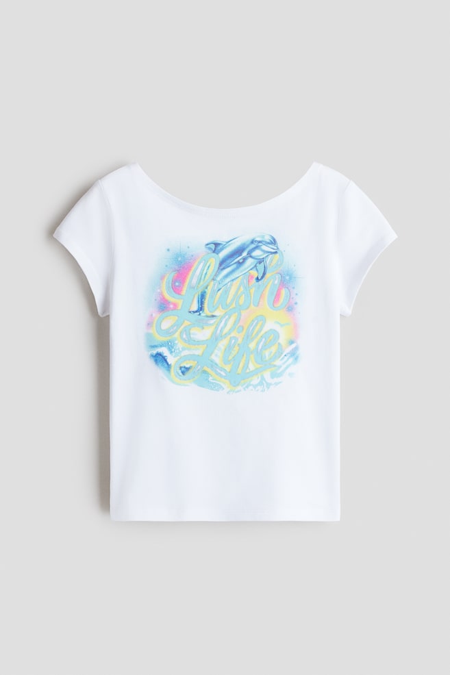 Cotton Top with Printed Motif - White/Zara Larsson/Light pink/Zara Larsson - 1