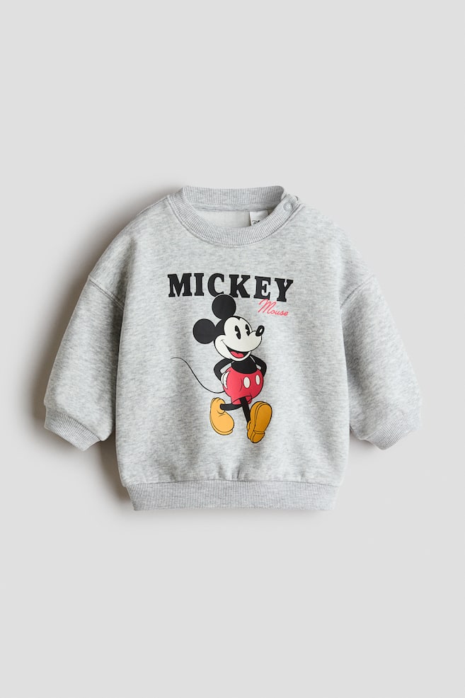Printed Sweatshirt - Light gray/Mickey Mouse/White/Cars/Dark red/Mickey Mouse/Light blue/Mickey Mouse/White/Mickey Mouse/Blue/Snoopy - 1