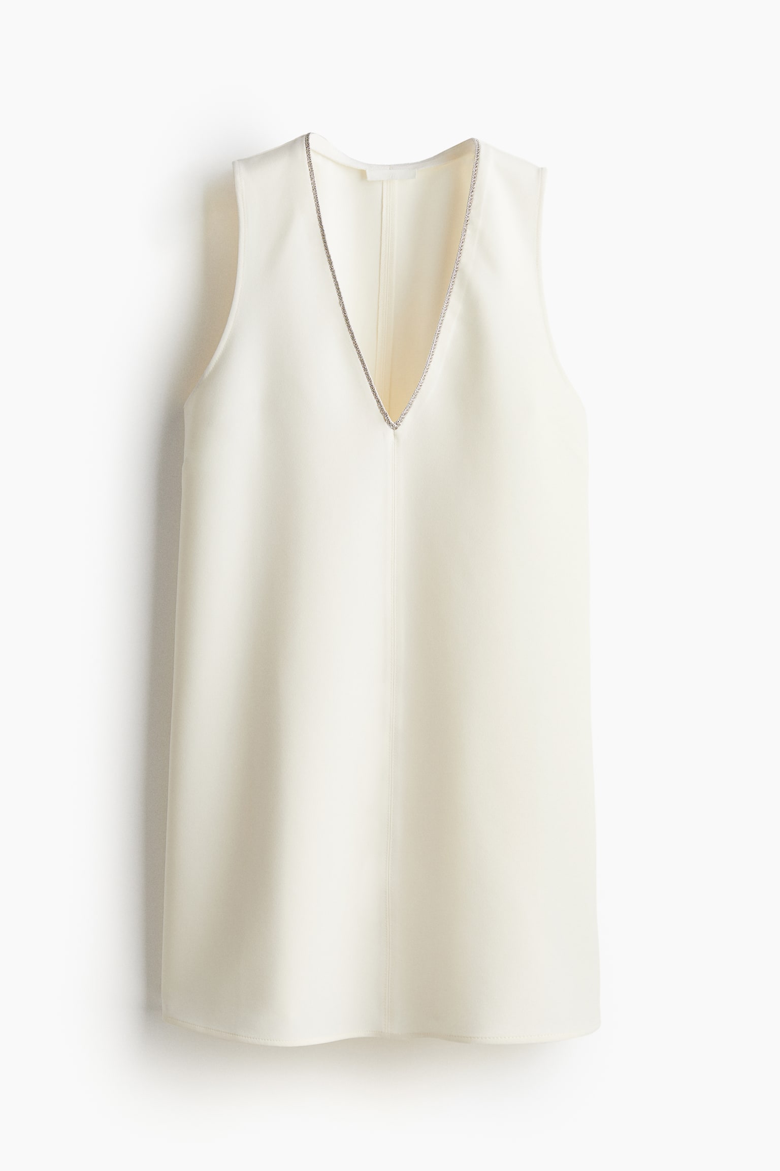 V-neck Dress - White - 2