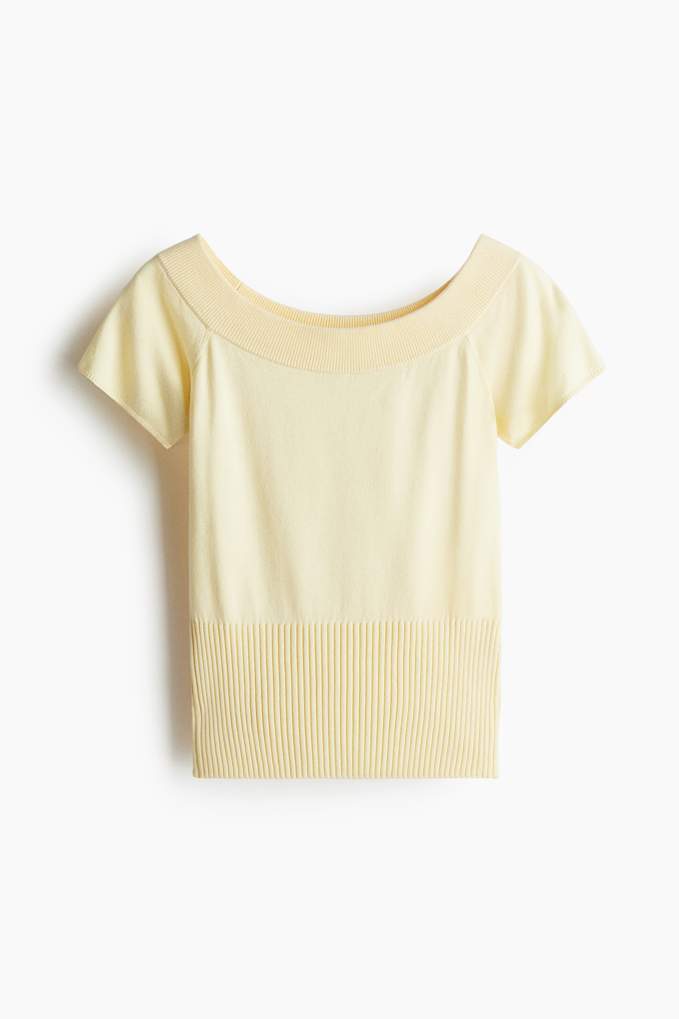 Tričko s odhalenými plecami - Svetložltá/Biela/Čierna