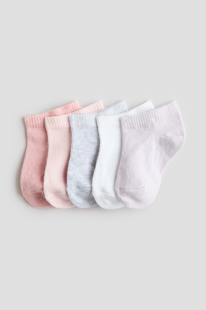 5-Pack Ankle Socks - Light purple/pink/Blue/white/Green/white - 1