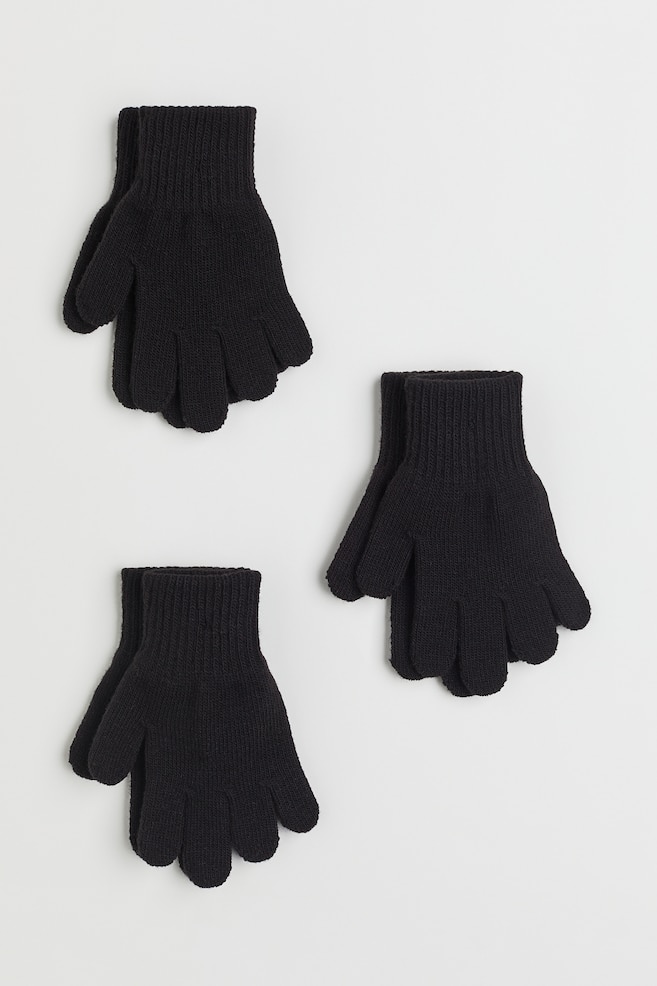 3-pack gloves - Black/Navy blue/Black/Light grey