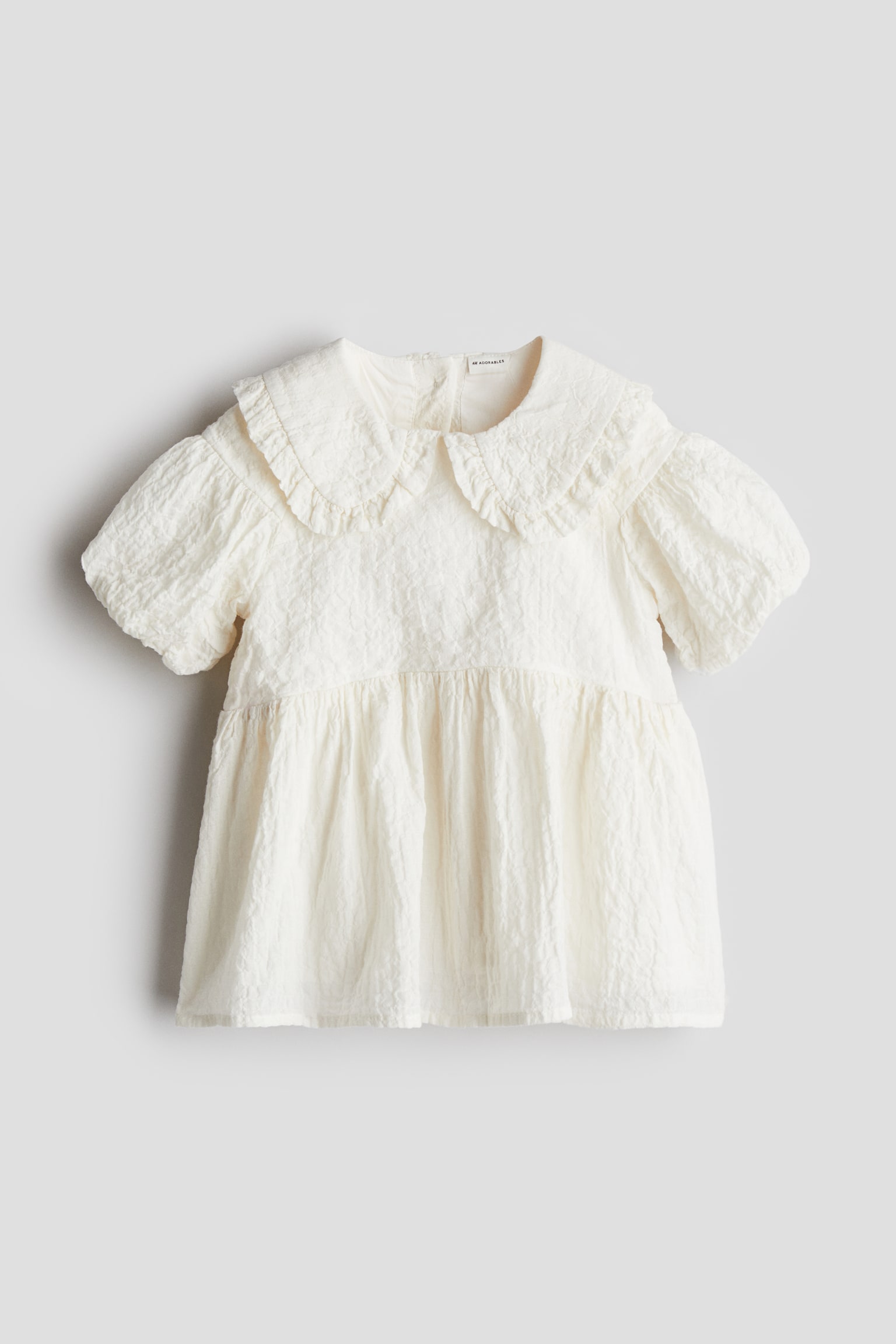 Seersucker cotton dress - White - 1