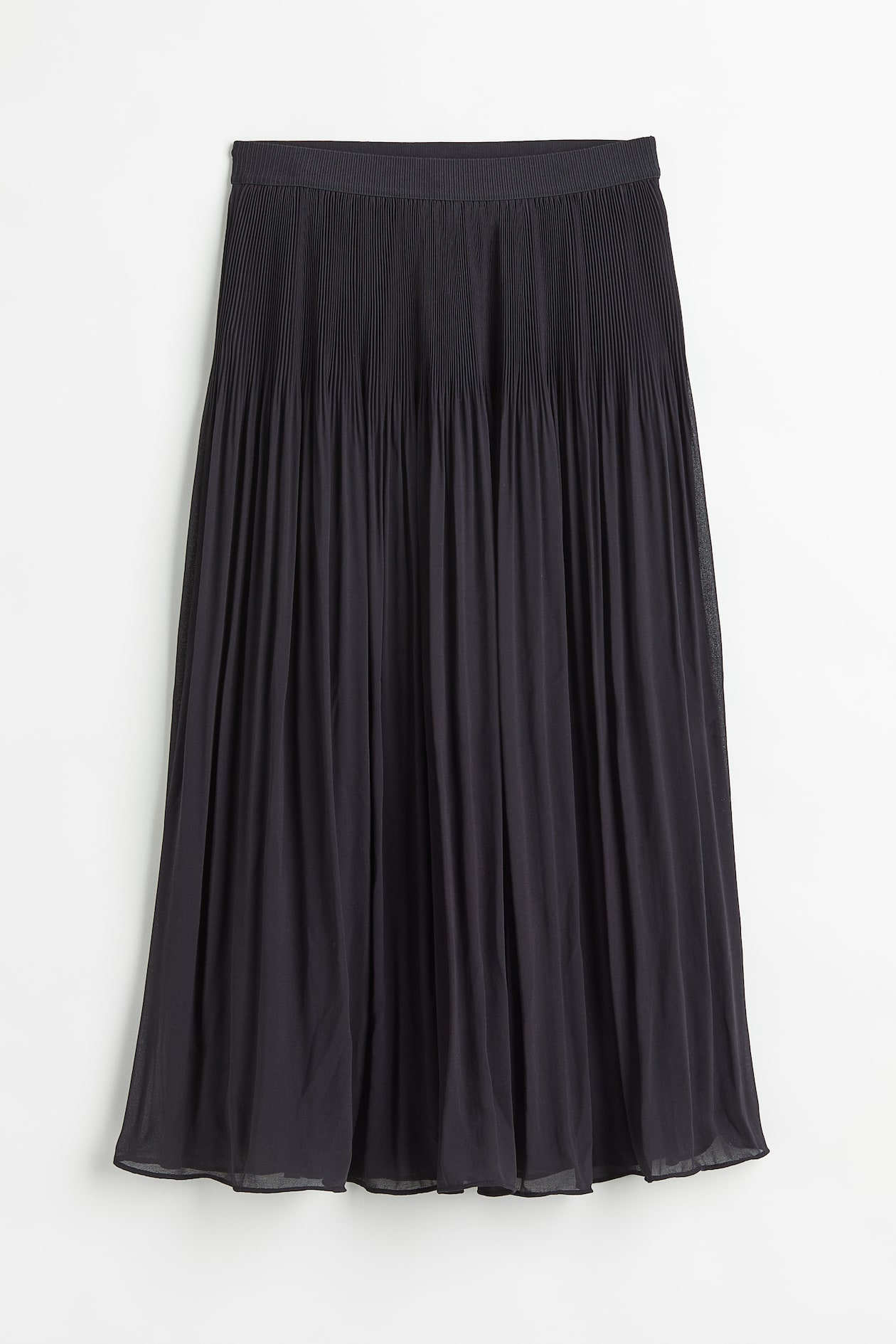 Pleated Skirt - High waist - Midi - Navy blue - Ladies | H&M US