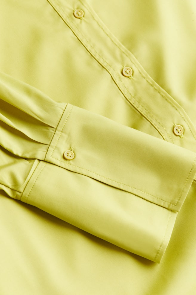 Lyocell-blend shirt dress - Yellow-green/Light beige/Leopard print/White/Patterned - 4
