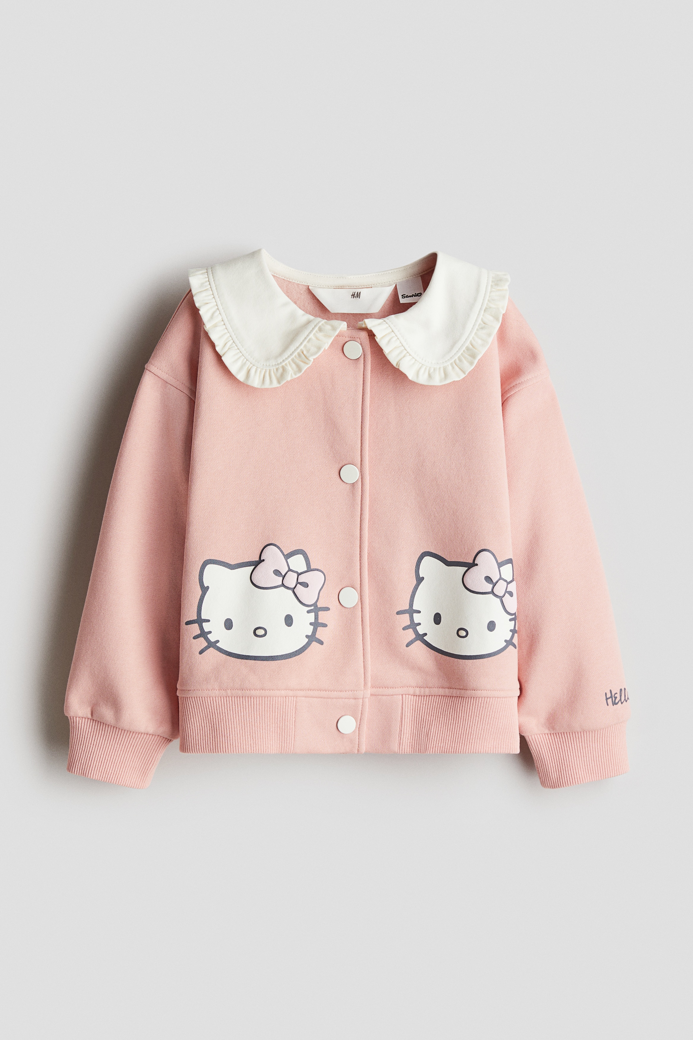 Printed sweatshirt cardigan - Pink/Hello Kitty