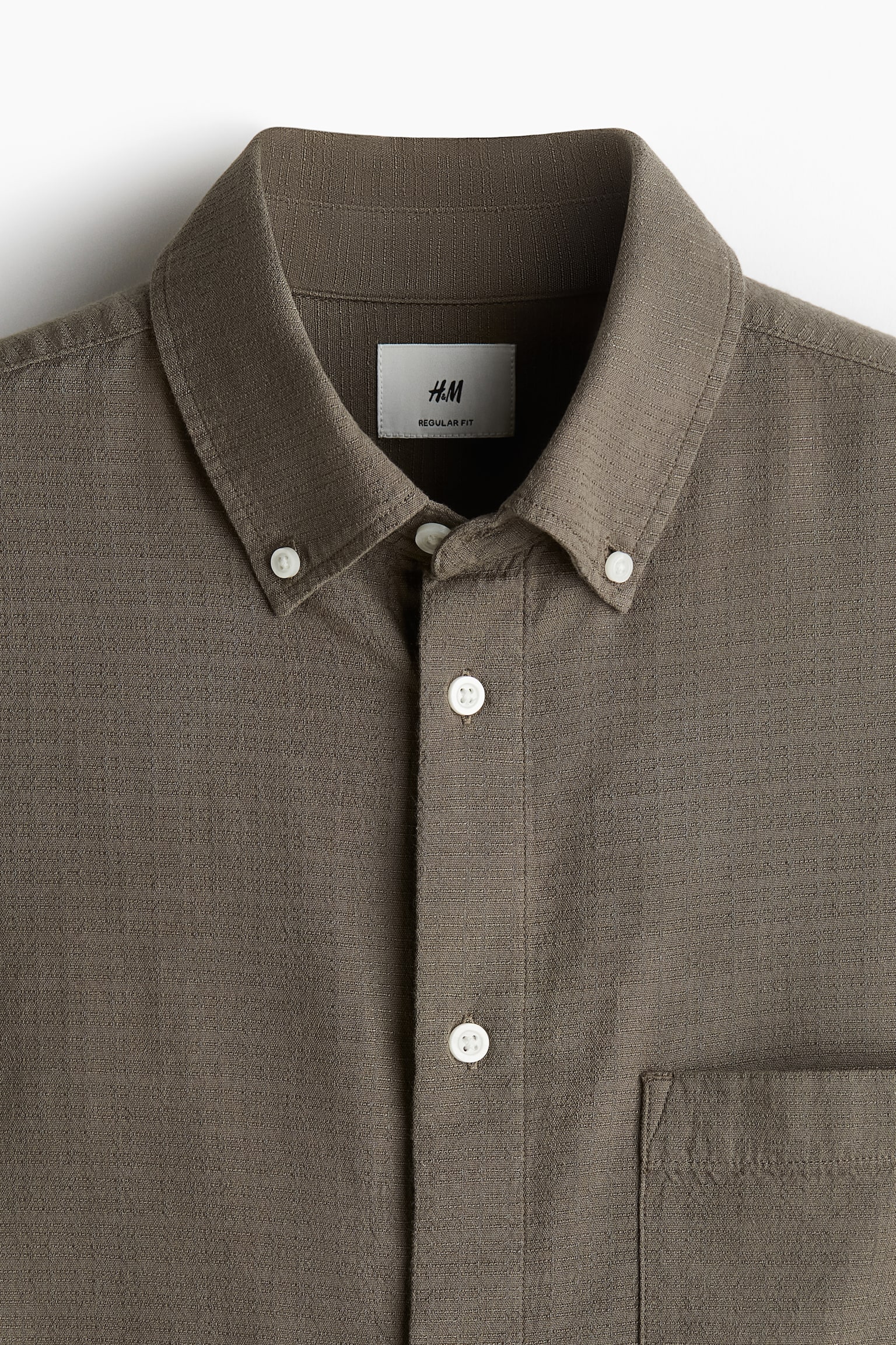 Regular Fit Textured shirt - Khaki green/Navy blue/Light beige - 8