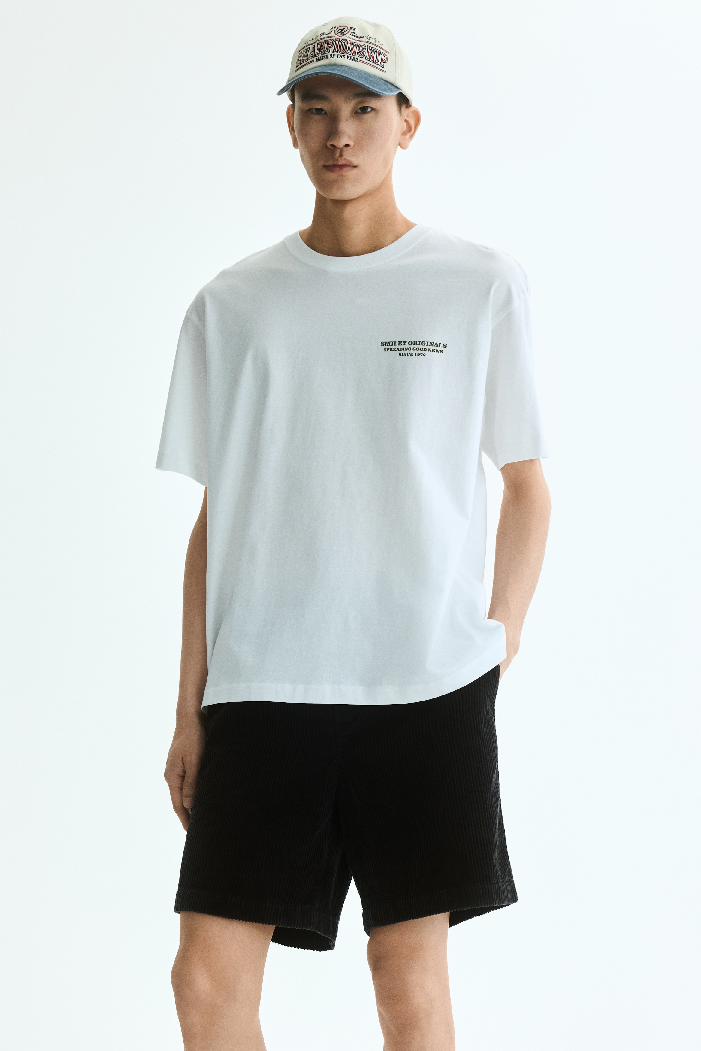 Šorts od rebrastog somota Loose Fit - Black/Dark blue