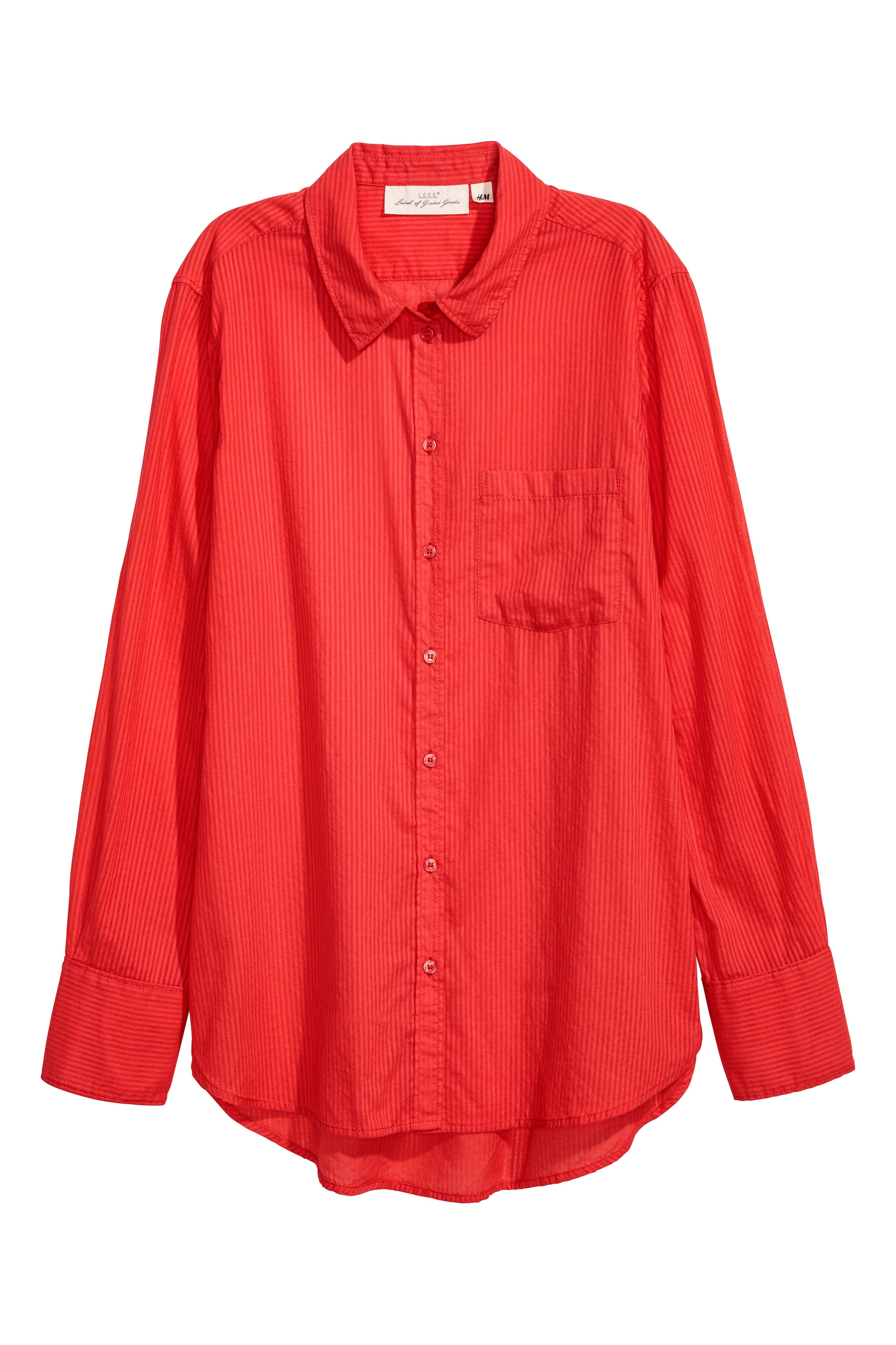 Näytä suurempi kuva: Puuvillapaita - Punainen/Raidallinen - NAISET | H&M FI 1