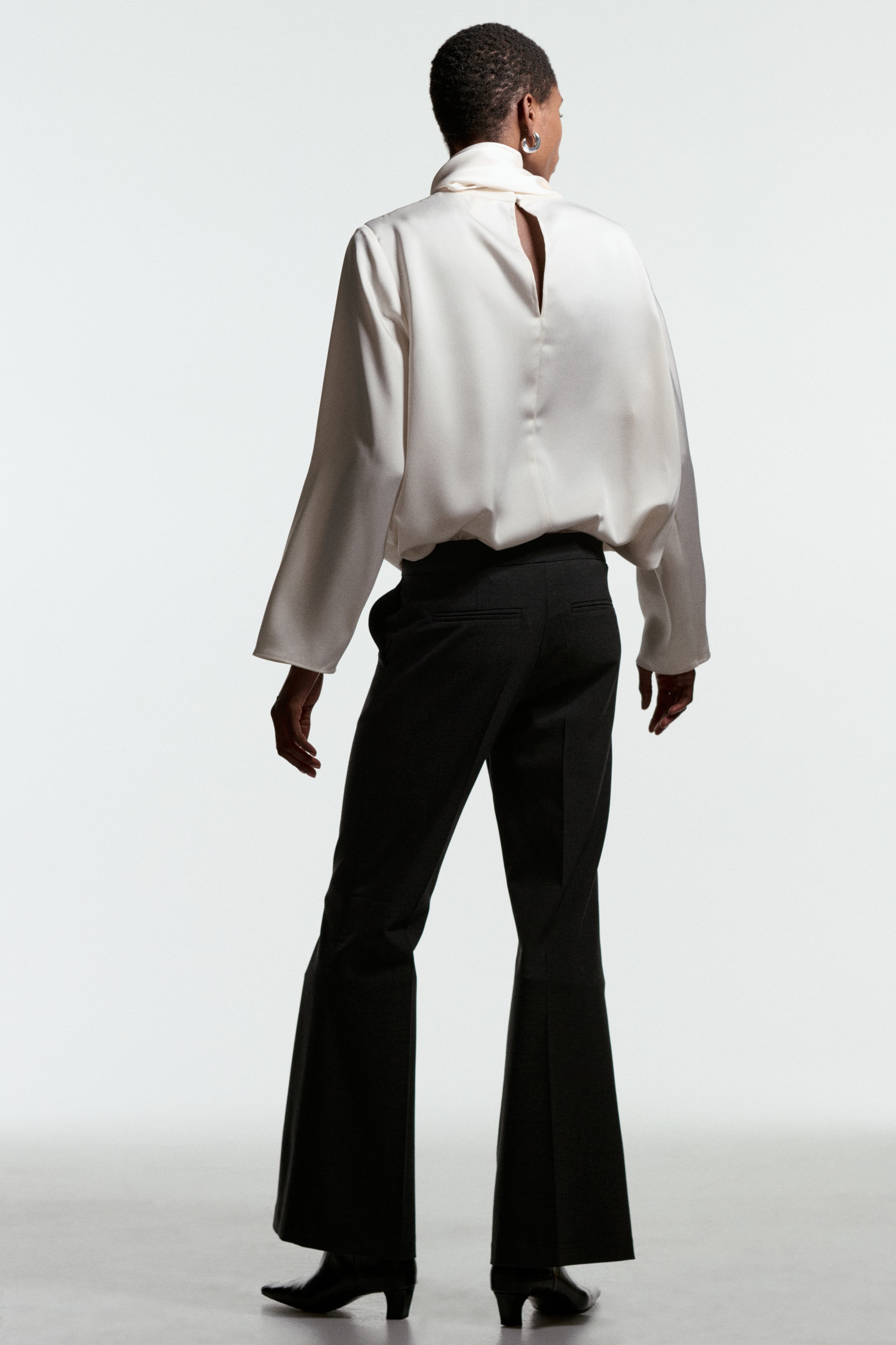 Ladies - Charcoal Gray Flared Dress Pants - Size: 14 - H&M