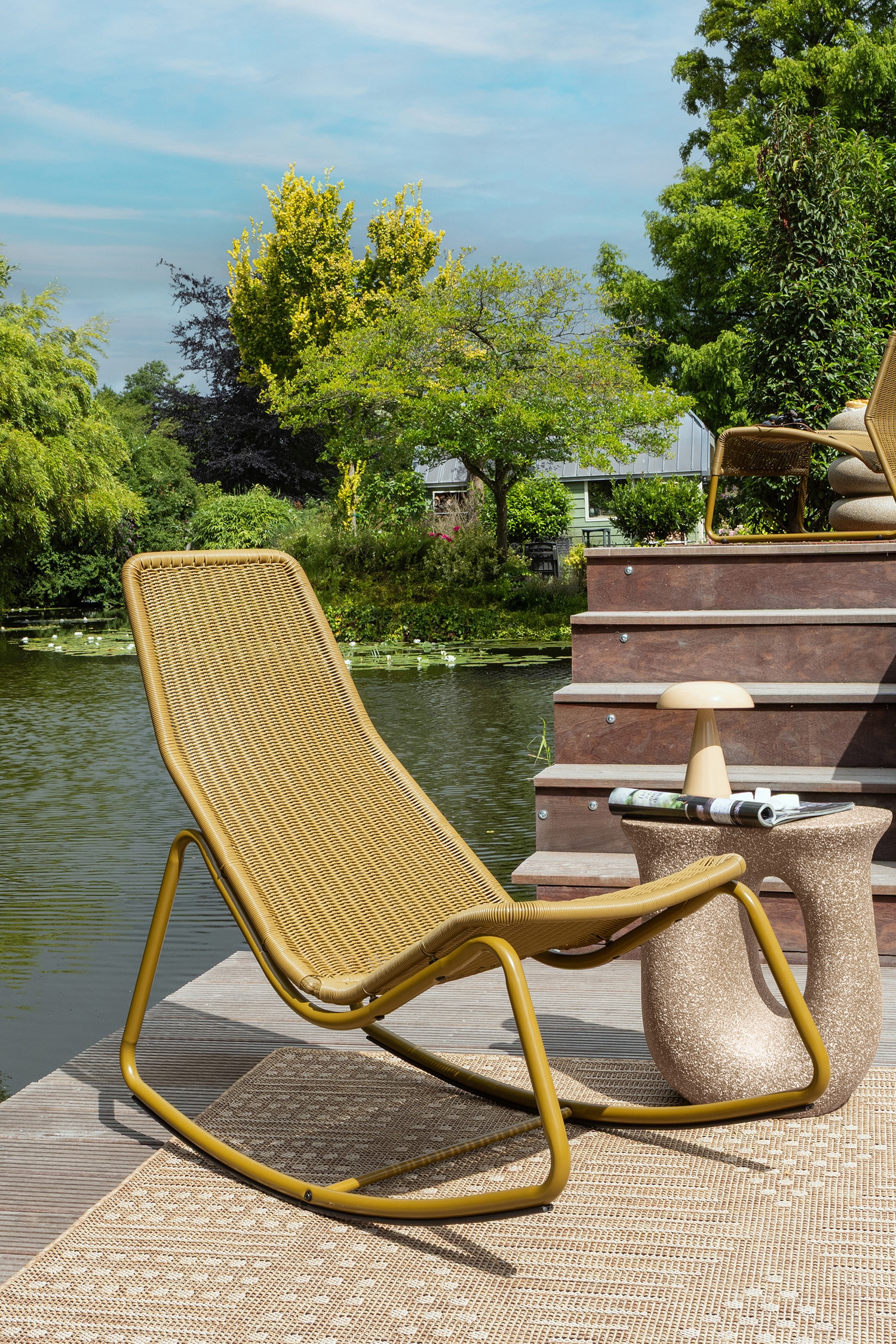 Tom Garten-schaukelstuhl - Gelb/Beige
