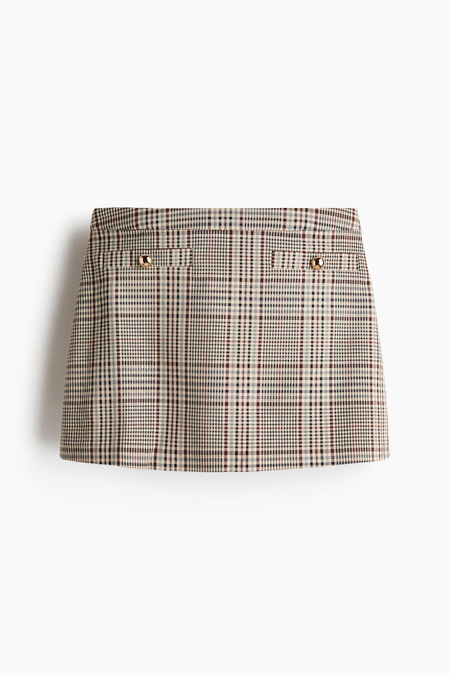 Skort - Light beige/plaid/Navy blue - 1