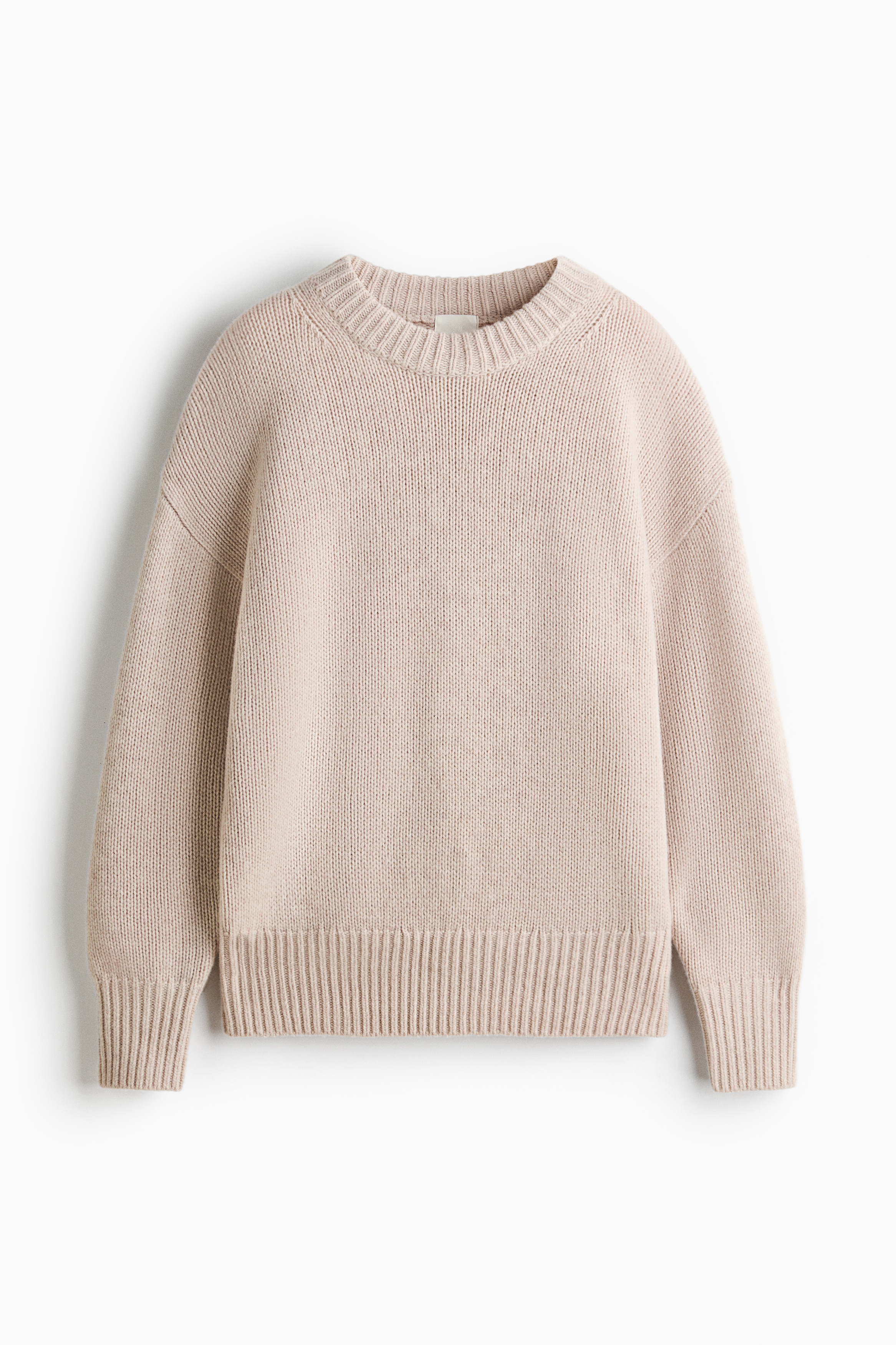Oversized Wollpullover - Hellbeige